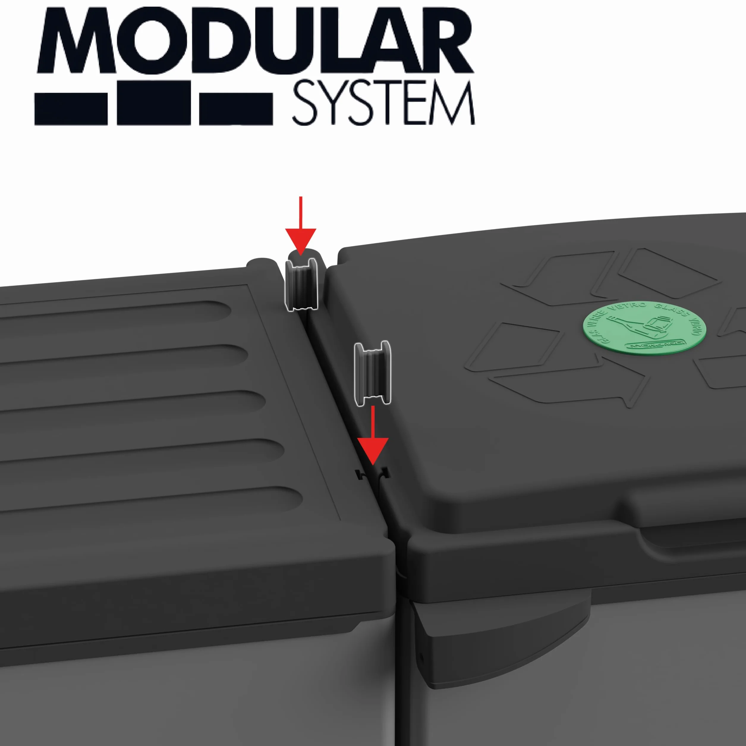 Adventa: Plastikowa szafka na śmieci mono, łatwa w montażu, system modułowy, pasuje do worków 80-110 l, trwałe, do użytku wewnątrz i na zewnątrz, 34 x 38 x 87 cm