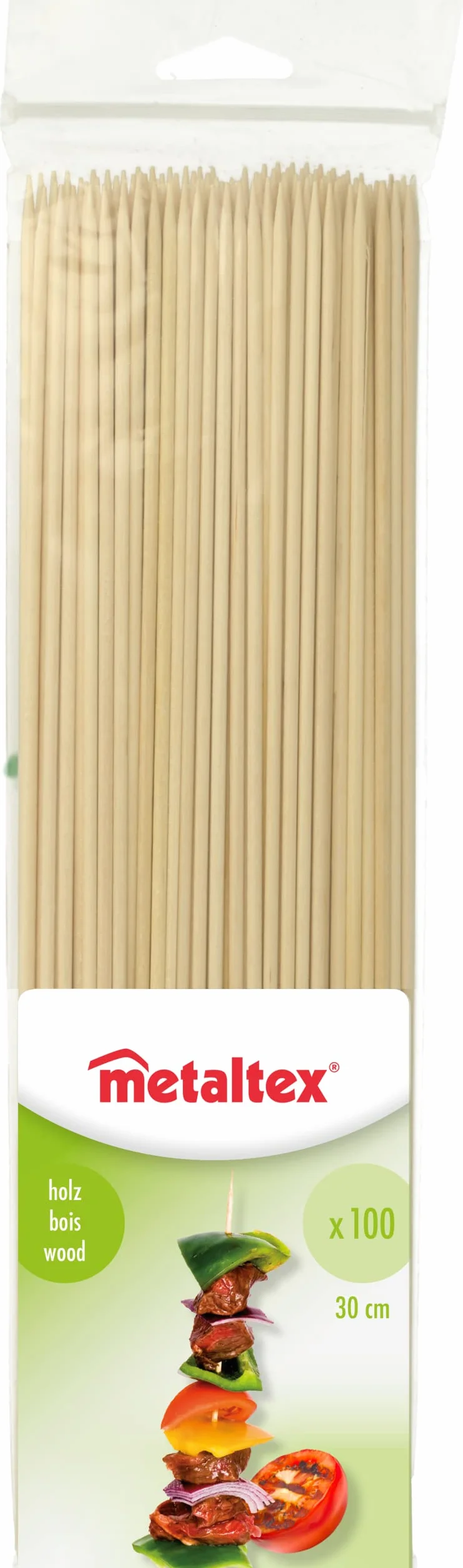 Metaltex 570130 szpikulce do szaszłyków, 100 sztuk, 30 cm