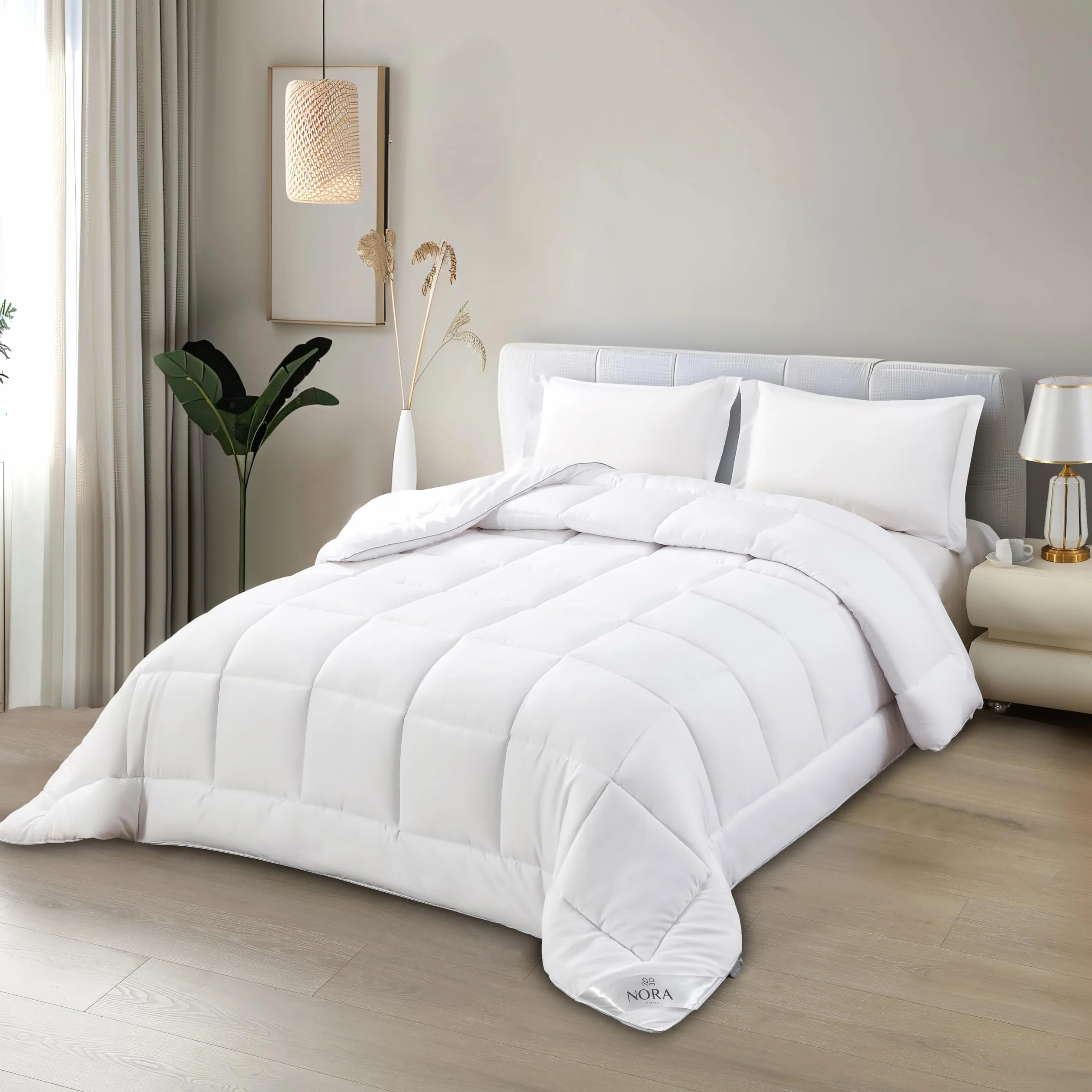 NORA HOME Zimowa kołdra nordycka 150 × 220. Bardzo wysoki poziom ciepła 4,5/5. Antyroztoczowa. Antybakteryjna. Certyfikat Oeko-Tex. 400 g/m² włókno jakości 3D – Oslo.