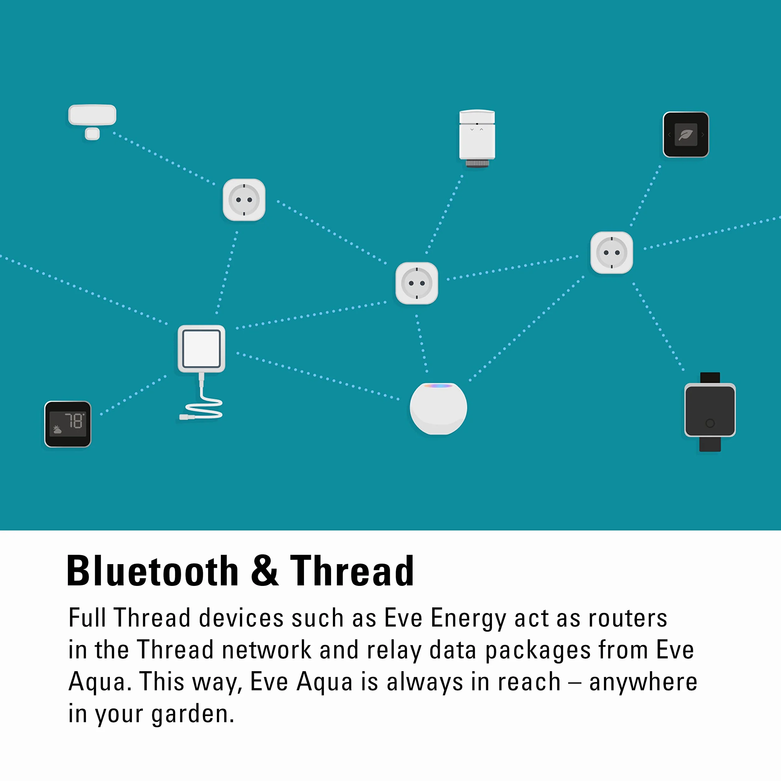 Eve Aqua – inteligentne sterowanie nawadnianiem za pomocą aplikacji lub Siri, automatyczne nawadnianie, harmonogramy czasowe, łatwa obsługa, zdalny dostęp, bez mostka, wątków, HomeKit, srebro
