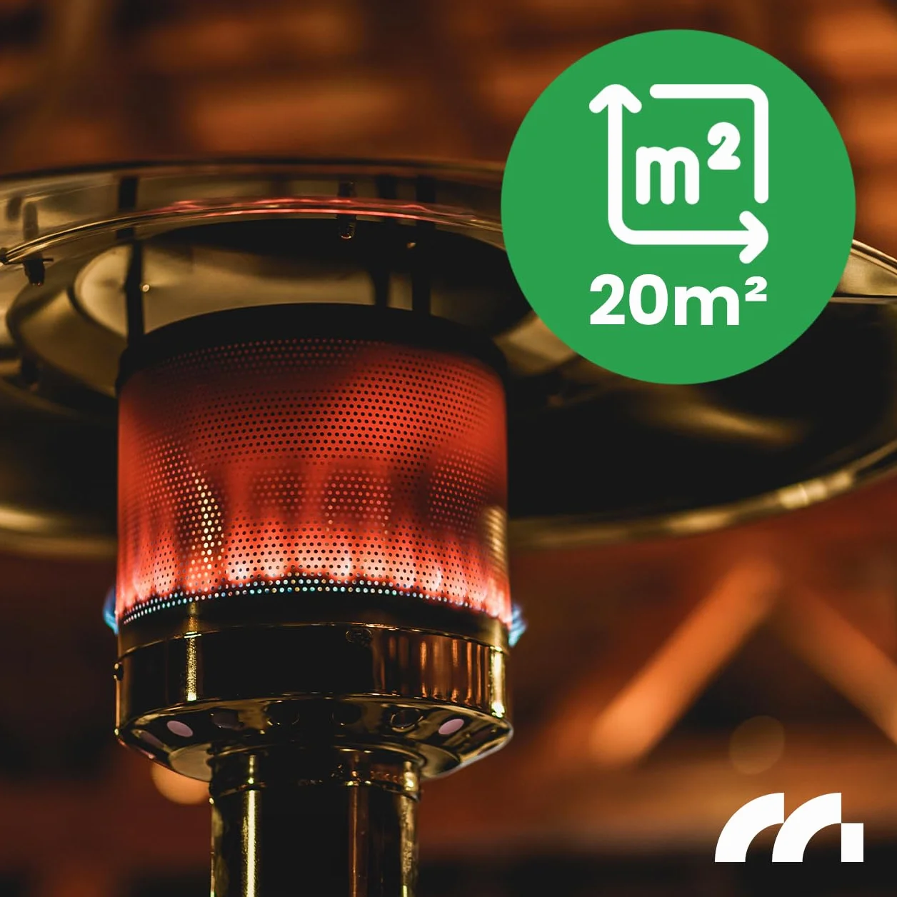 MalTec Grzejnik gazowy parasol 13 kW taras ZONE GH155 wysokość 220 cm osłona wąż stalowy