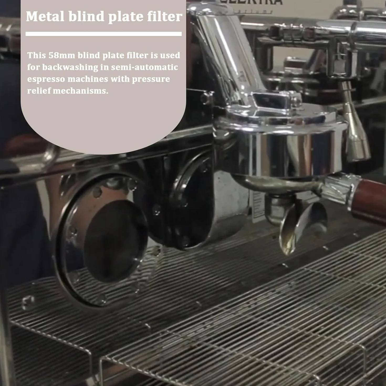 Wkład do spłukiwania wstecznego, filtr do espresso 58 mm, kosz filtrujący ze stali nierdzewnej pasuje do Breville Gaggia Classic i innych ekspresów do espresso, tarcza czyszcząca (1-częściowy zestaw)