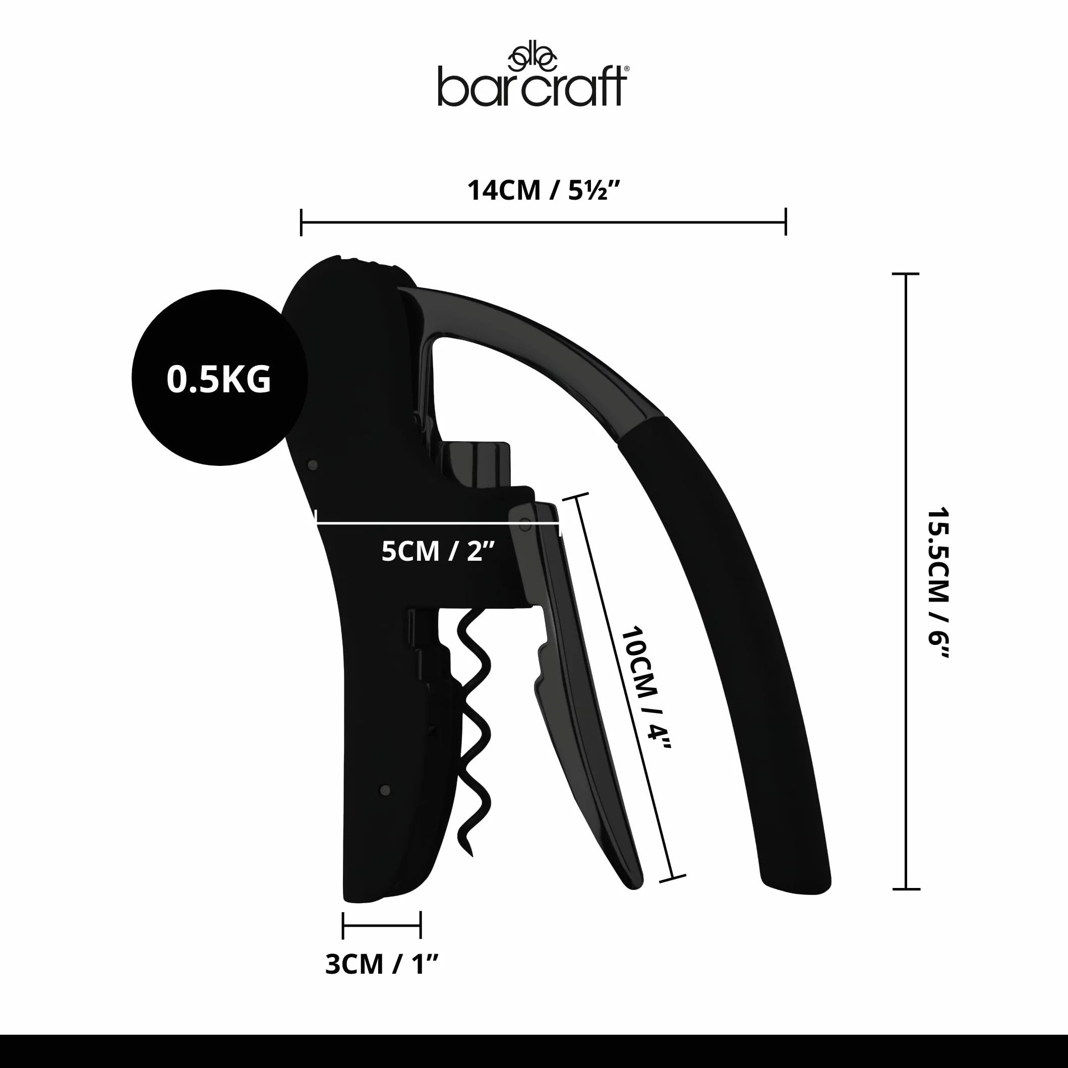 BarCraft Deluxe korkociąg do wina z wbudowanym nożem do folii