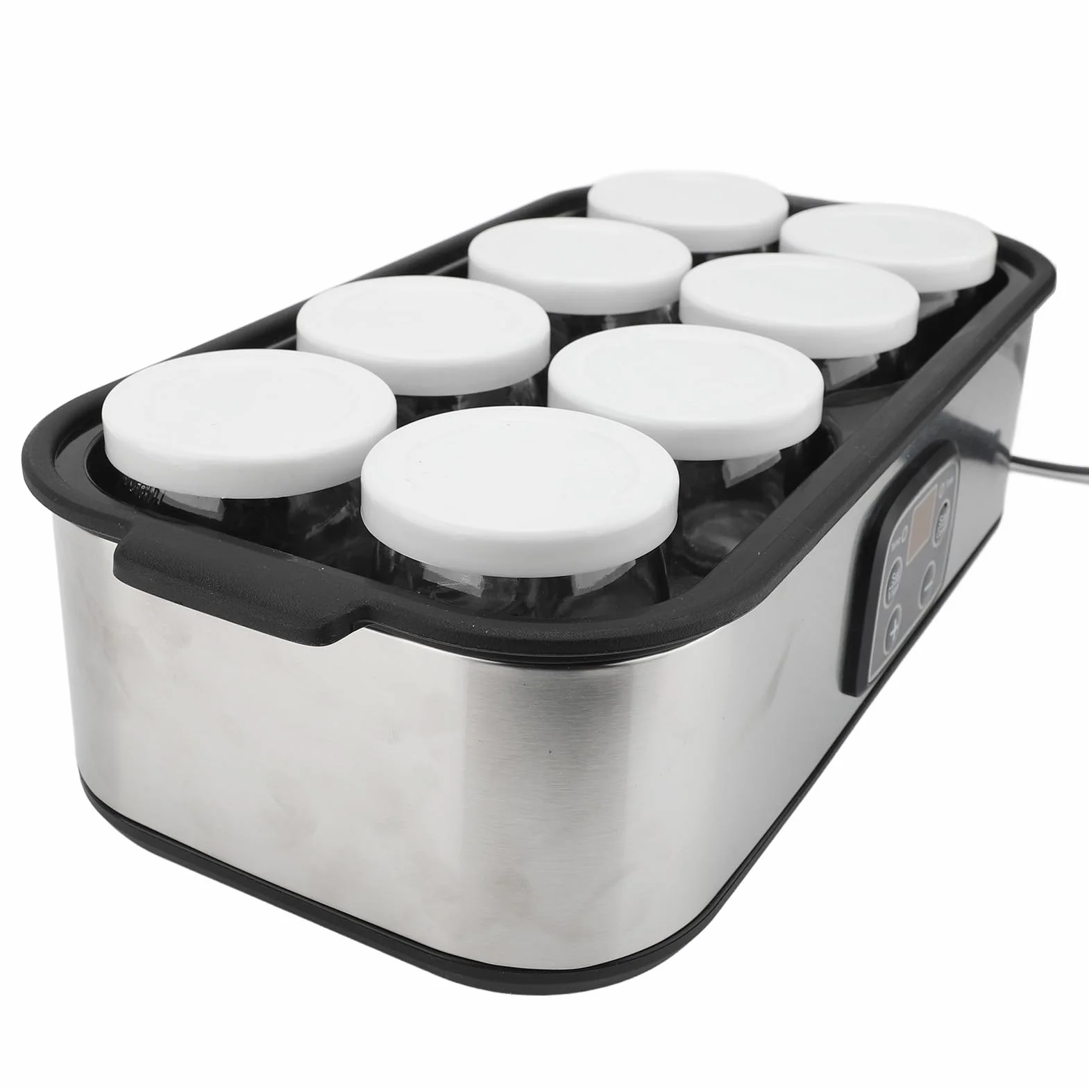 LUQEEG 1.4L Electric Jogurt Maker, Maszyna Producenta Jogurtu, Temperatura i Czas Regulowany, Automatyczne Przenośna Maszyna do Jogurtu z Słoikami Jogurtowymi o 8pc do Koktajlu Mlecznego, Dżemu,
