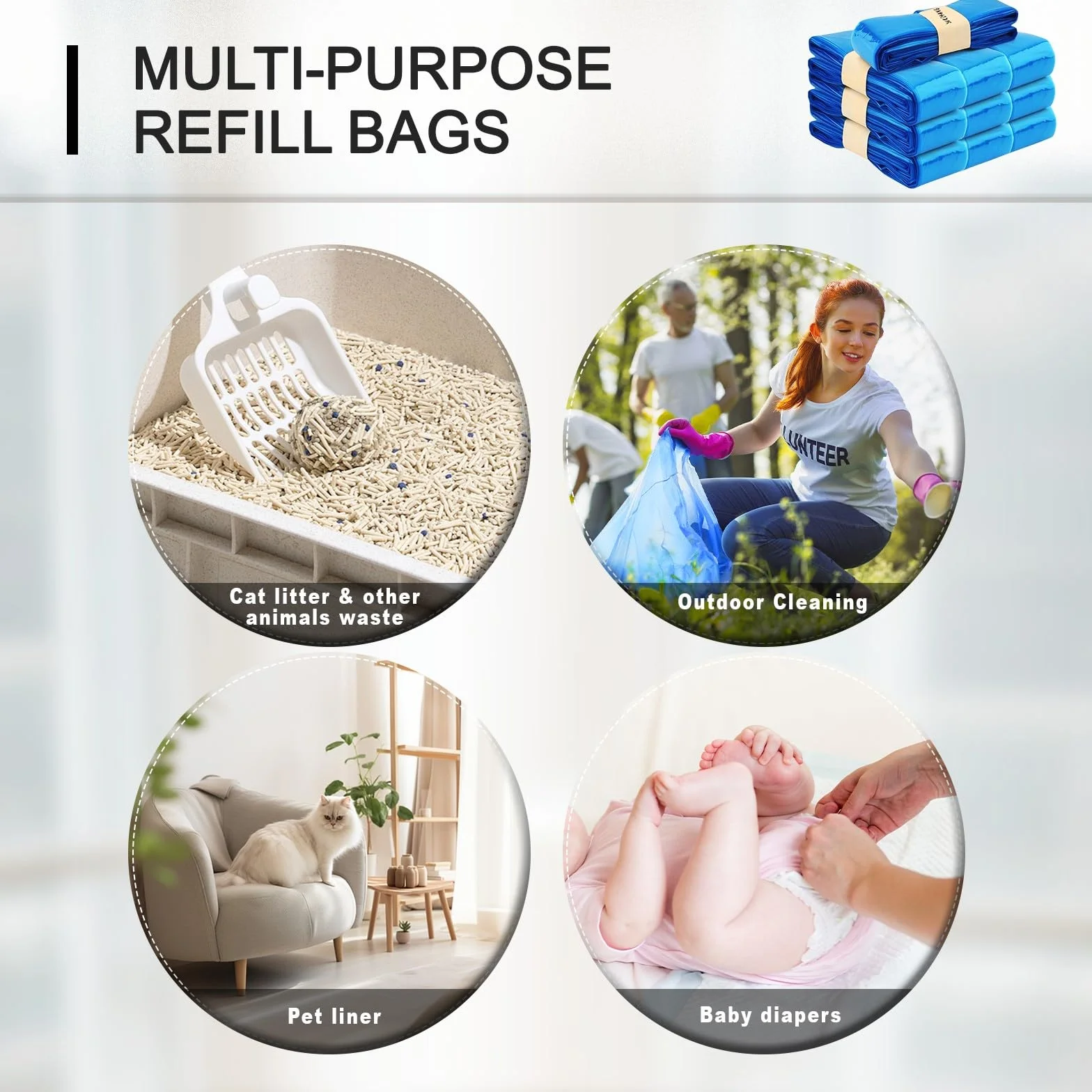 Refill Pack Cat Litter 7-warstwowy EVOH Diaper Bucket 12 sztuk