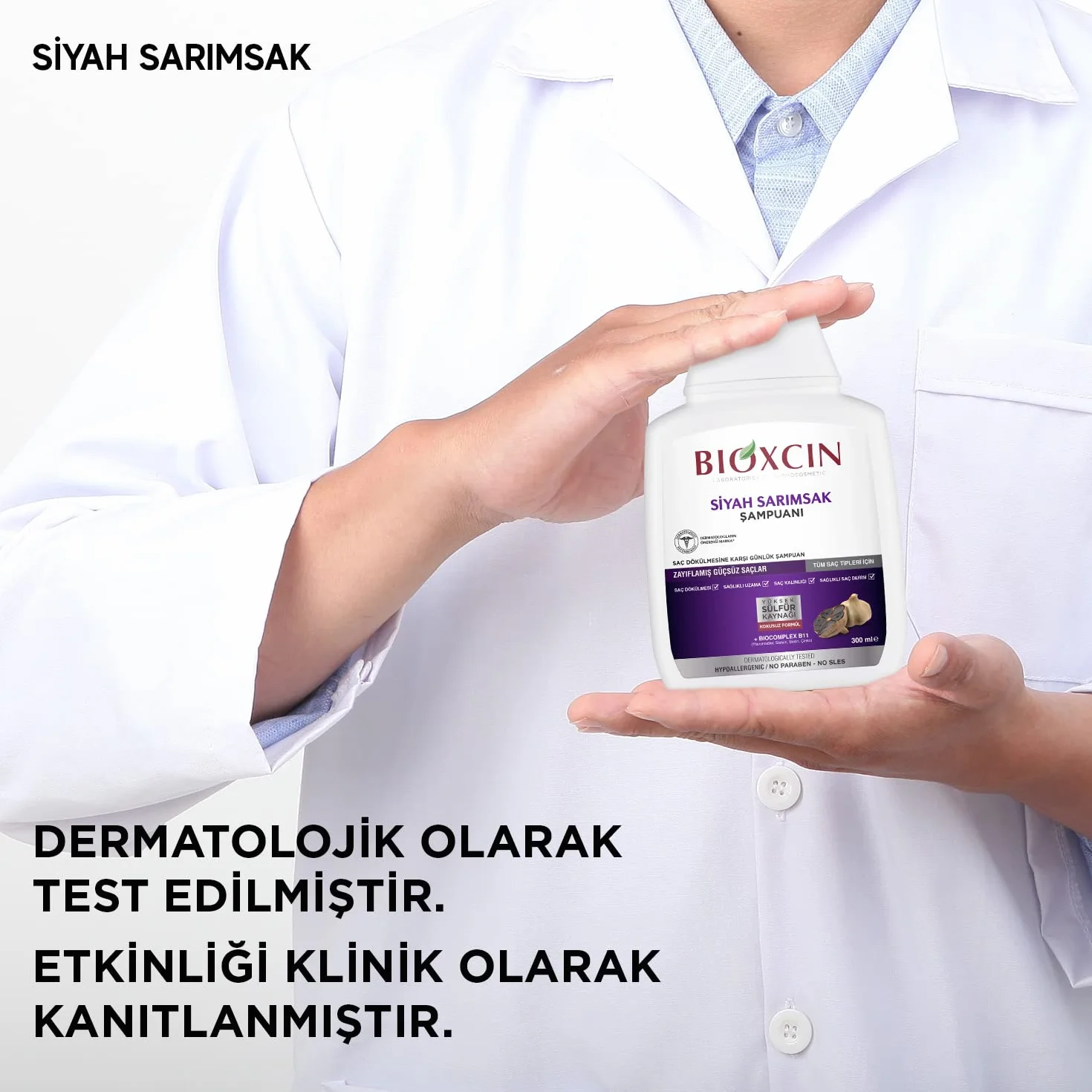 Bioxcin Szampon przeciw wypadaniu włosów z czarnym czosnkiem 300 ml