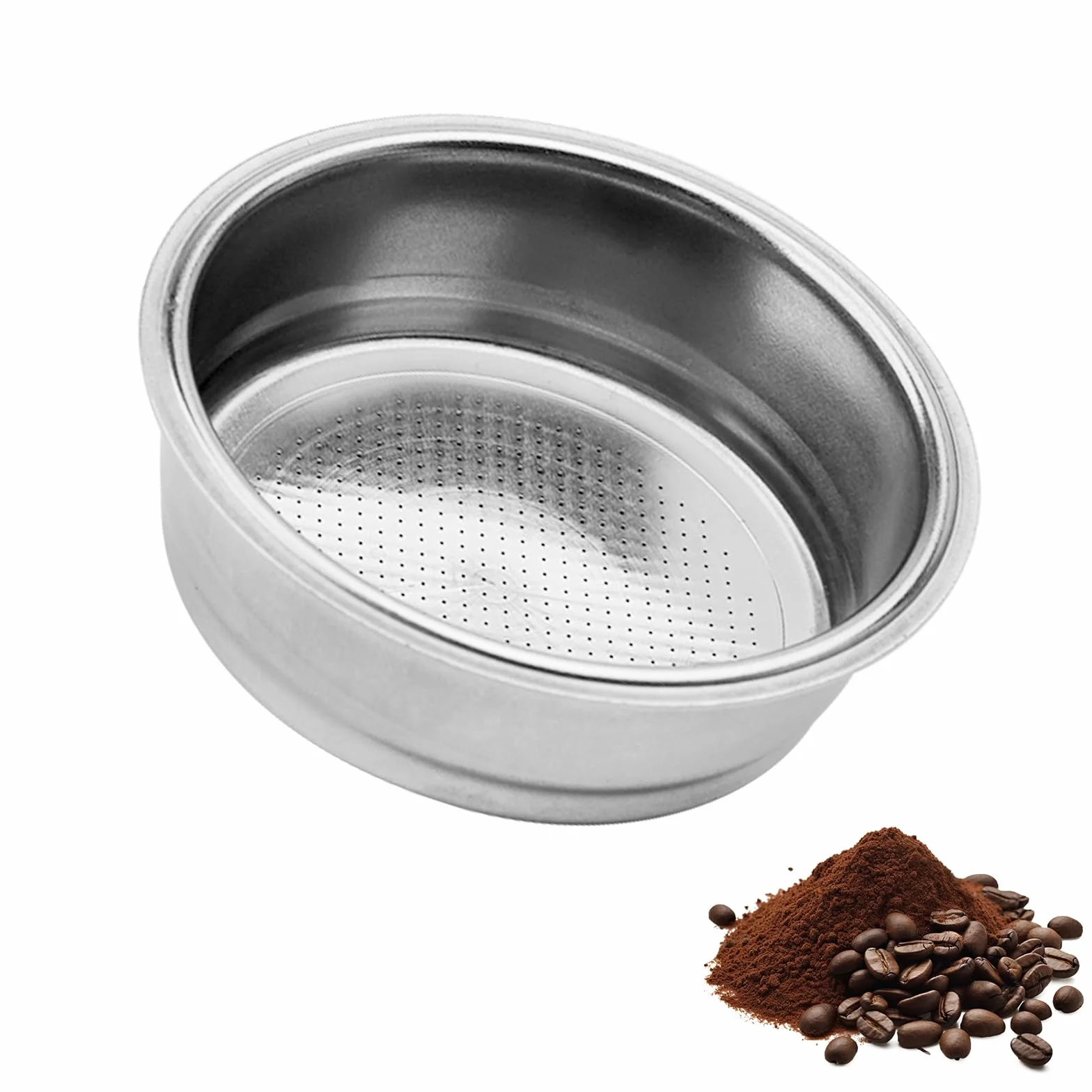 Sitko do kawy 51 mm, ze stali nierdzewnej, sitko do espresso, sitko filtrujące, filtr do kawy, kompatybilne z Delonghi, kosz filtrujący, akcesoria do ekspresu do espresso, 8-10 g (1 filiżanka)