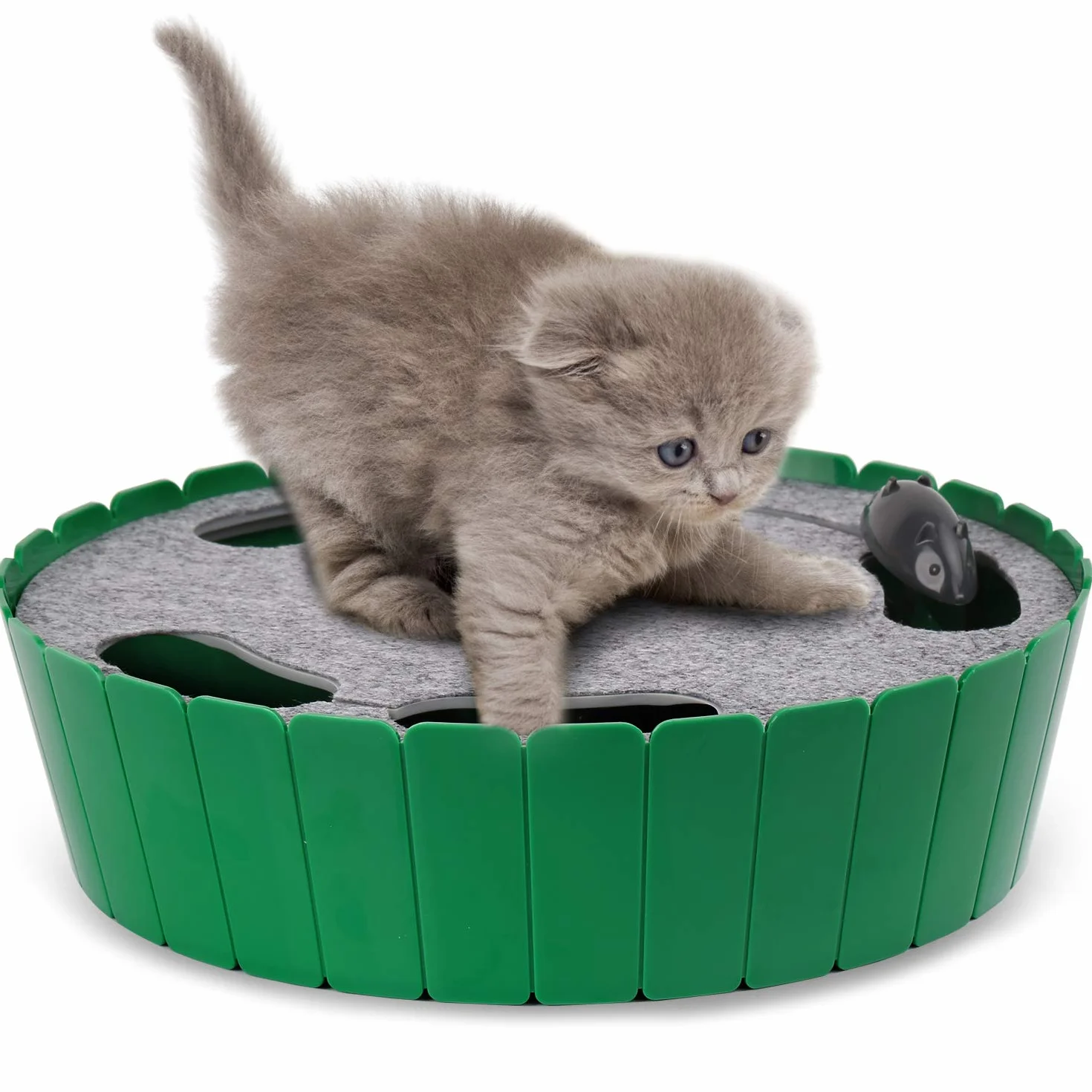 Pawaboo Interactive Cat Toy Running Mouse Electronic Motion Automatic Teaser Indoor Cats Green