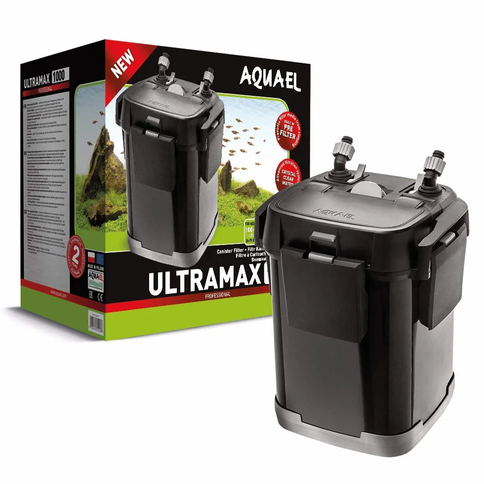 Filtr Ultramax 1000 – Ekspert w dziedzinie filtracji | Wydajny filtr kubełkowy do akwariów słodkowodnych 100–300 l | 1000 l/h | 15 W | prefiltr + automatyczne zalewanie