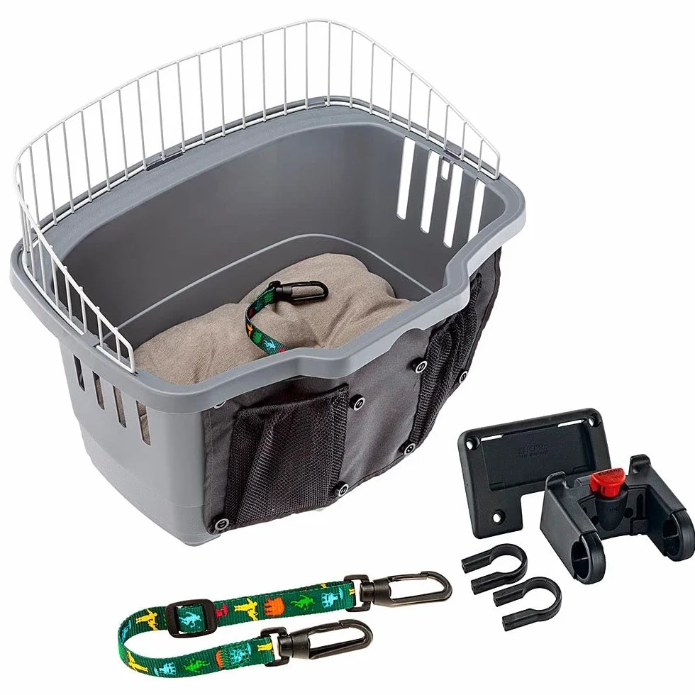 Ferplast Koszyk Rowerowy dla Małych Psów 7 kg 47 x 35.5 x 34.5 cm Szary