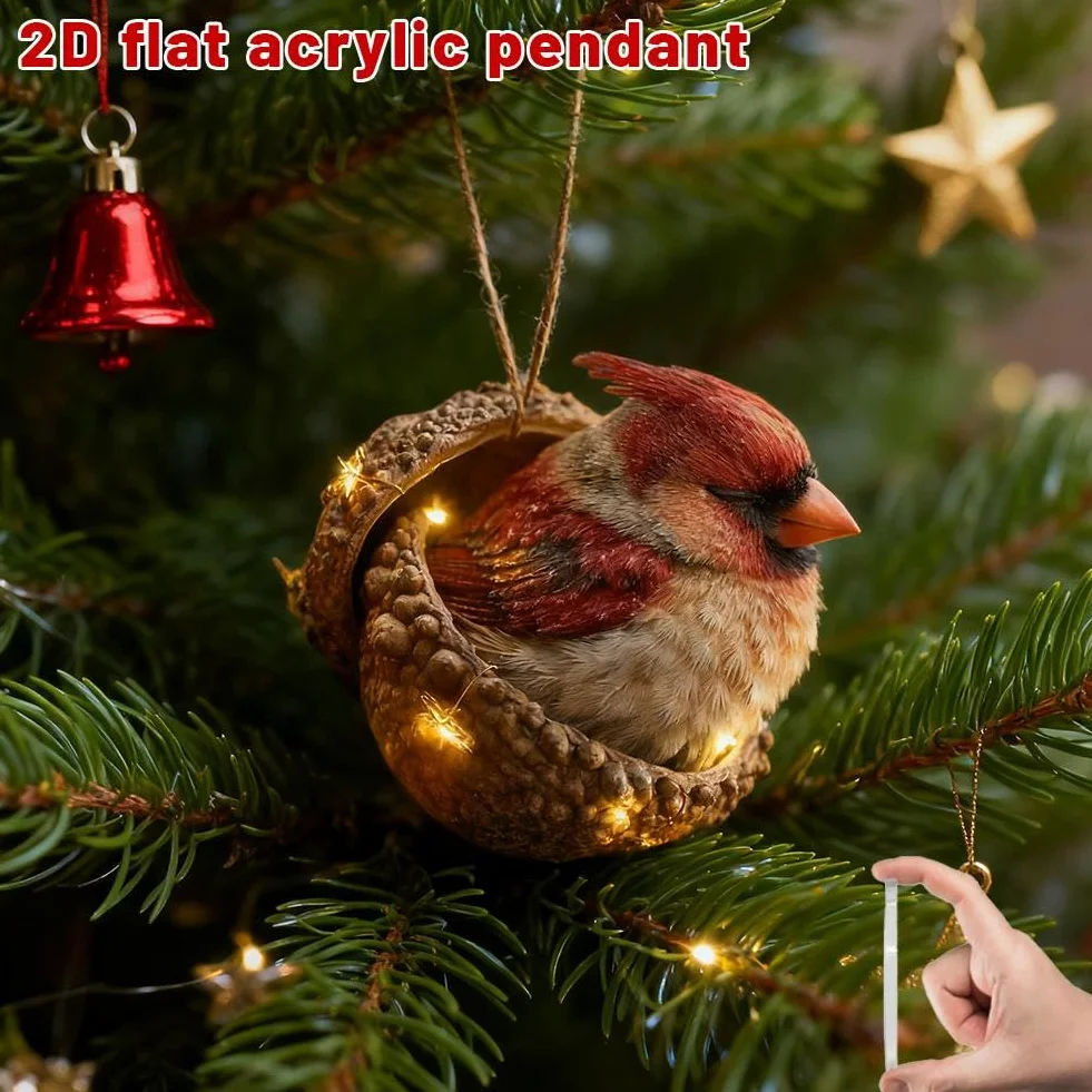 Ozdoby żołędziowe ze zwierzętami, 6-pak lis i sowa dekoracje choinkowe, rustykalne ozdoby akrylowe do całorocznej dekoracji domu, akcenty na półkę i wieniec, wyjątkowy prezent dla miłośników zwierząt