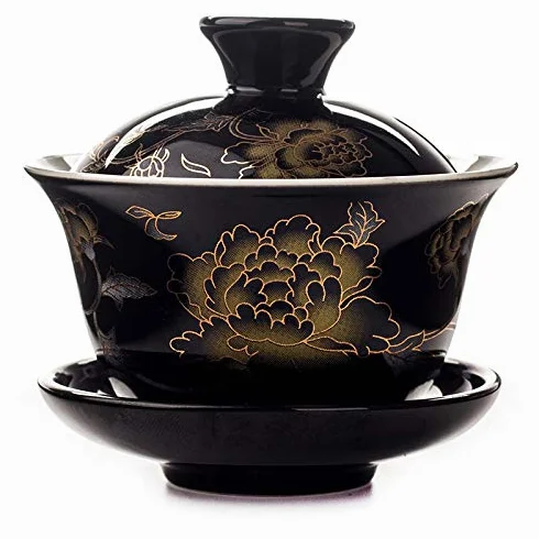 Ręcznie malowany czerwony smok Gaiwan zestaw do herbaty Teaware, kung Fu filiżanka ręcznie malowana miska do herbaty zestaw do herbaty GAI Wan miska porcelanowa filiżanka