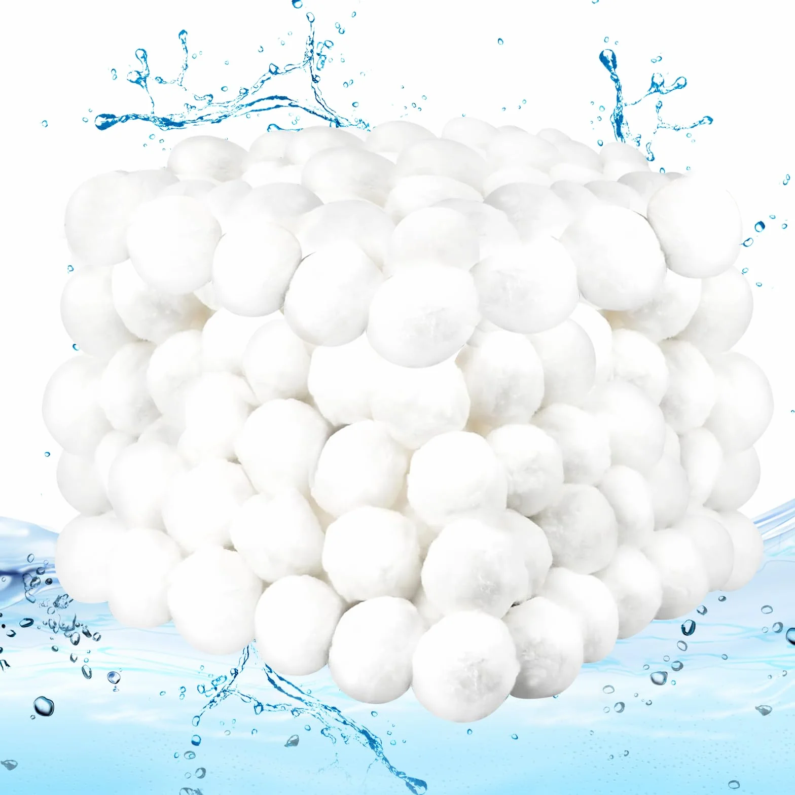 Piłki filtrujące do basenu – 1000 g, kulki filtrujące do instalacji piaskowych, zmywalne kulki filtrujące, 1000 g, zastępują 36 kg piasku filtrującego, nadają się do instalacji filtrujących,