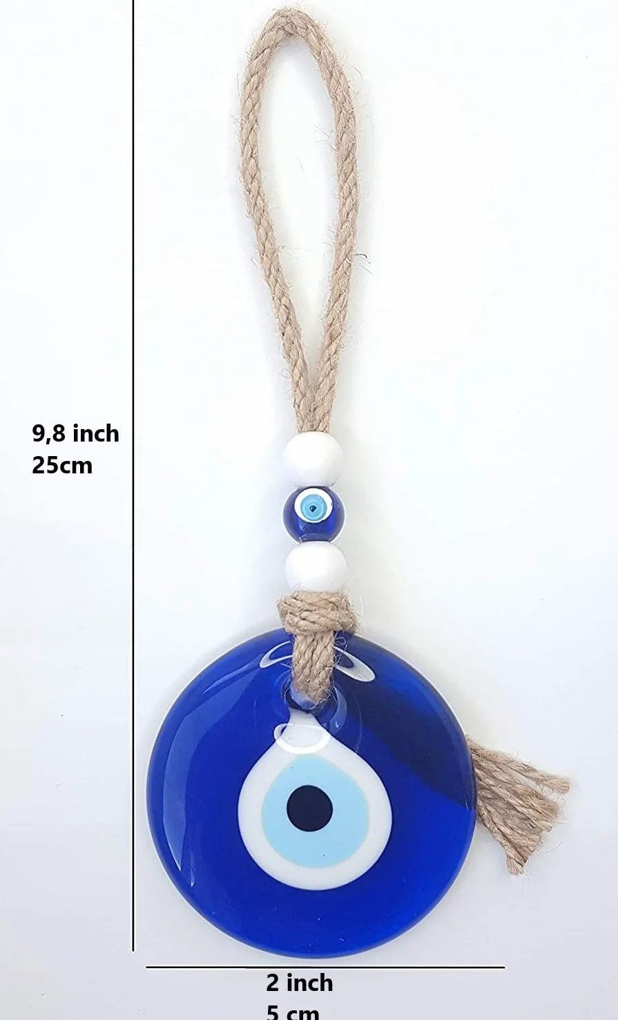 Tureckie niebieskie oko Evil Eye amulet makata na ścianę 5 cm Evil Eye ornament amulet dekoracja mieszkania ochrona błogosławieństwo charm prezent szklane koraliki zawieszka do domu tani talizman (5 cm)