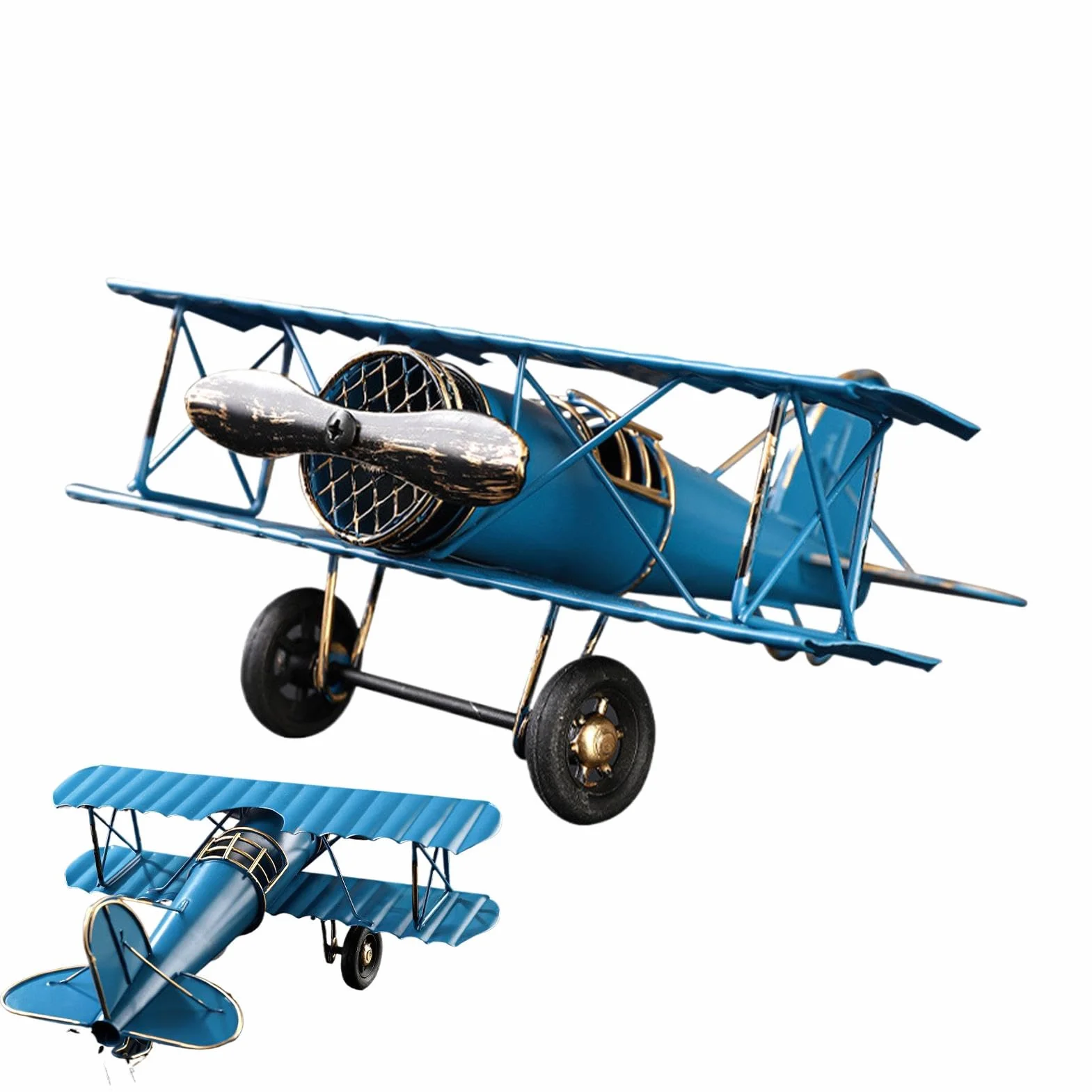Vintage Airplane Decor, Biplane Airplane Models, Retro Plane Aircraft, Classical Metal Iron Decor, Antique Aviation Model, Iron Biplane Craft, Home Decor Plane Ornament, Aviation Enthusiast Gift, Retr