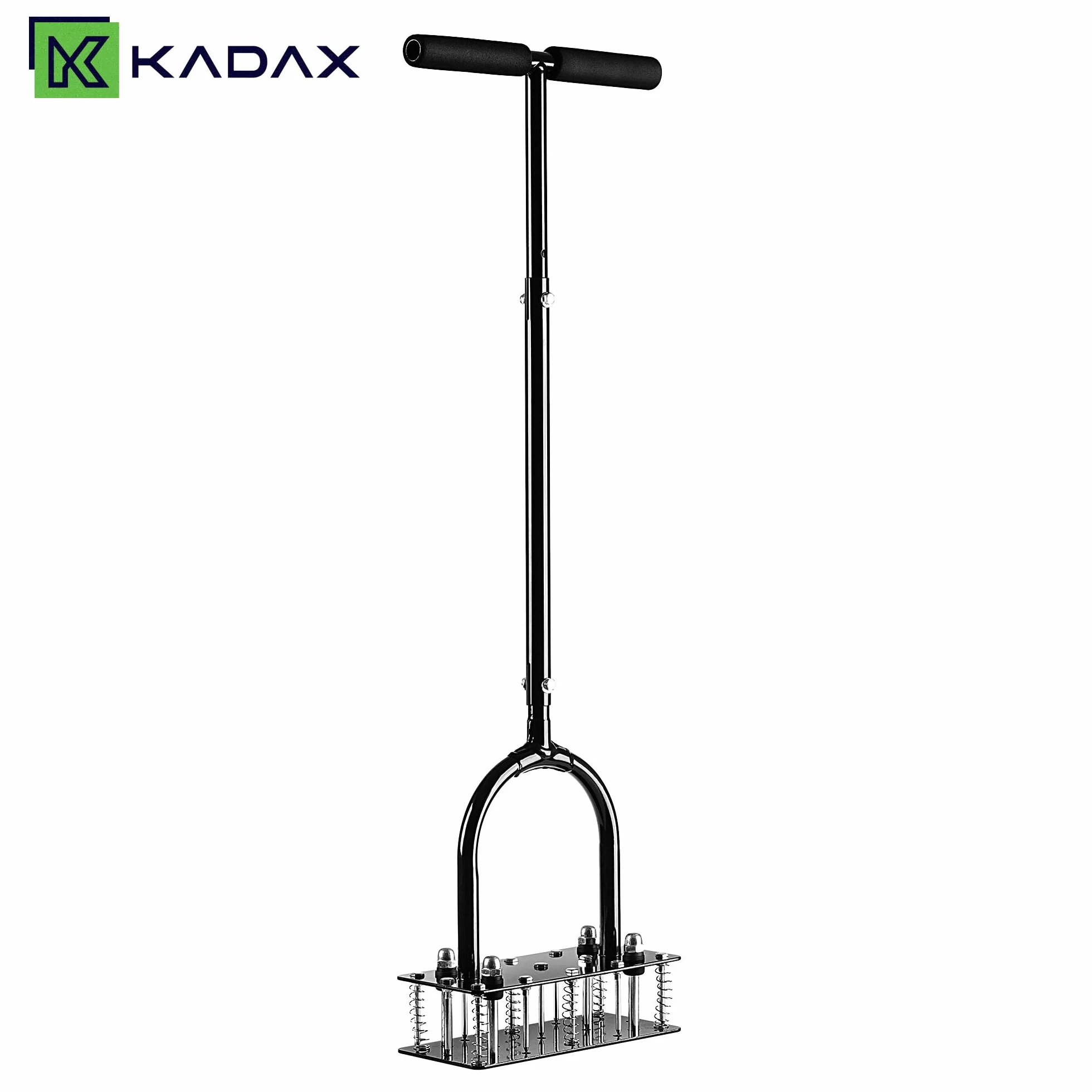 KADAX Napowietrzacz trawnika z 15 gwoździami, napowietrzacz trawnika z żelaza malowanego proszkowo, aerator do trawnika, dzięcioł trawnikowy z uchwytem T dla efektywnego napowietrzania trawnika