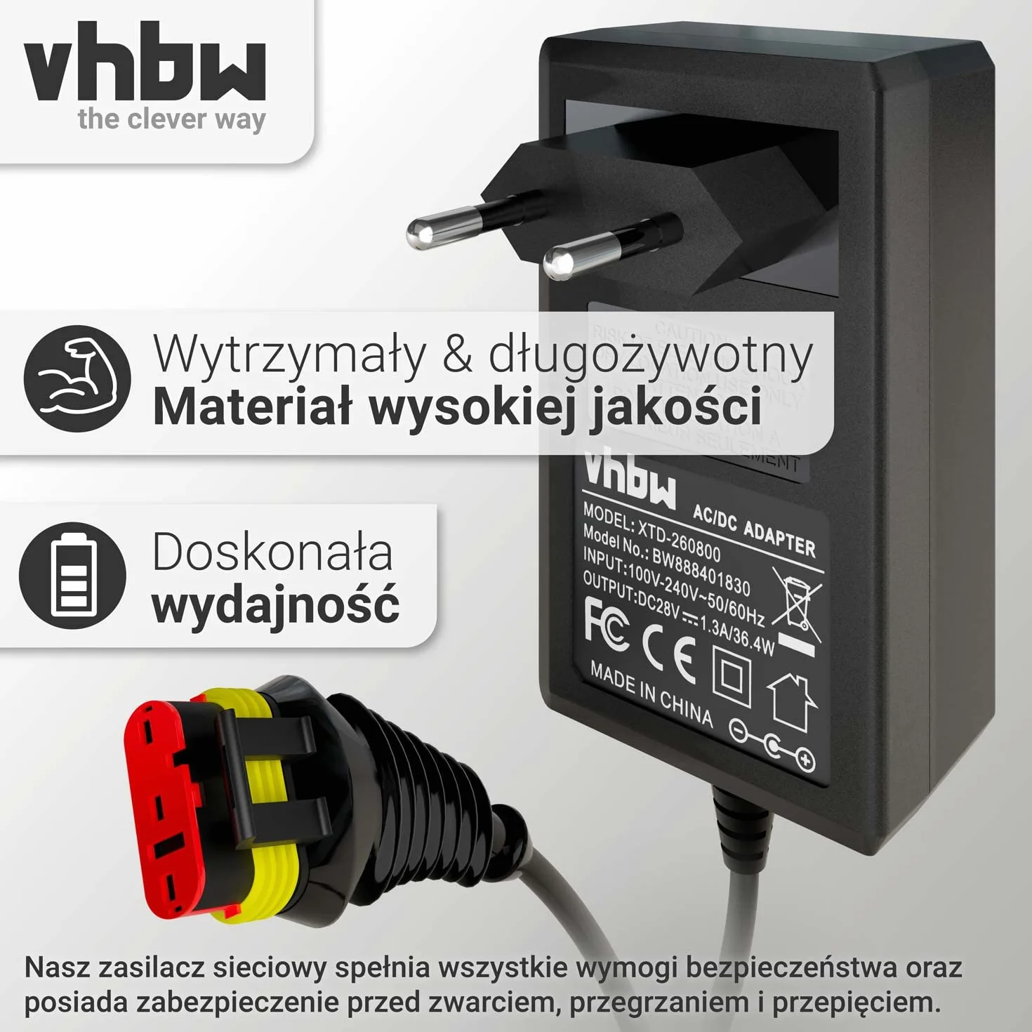 vhbw Zasilacz 28 V kompatybilny z Husqvarna Automower 105, 310, 315, 315X, 305, 310 Mark II, 315 Mark II, robot kosiarka