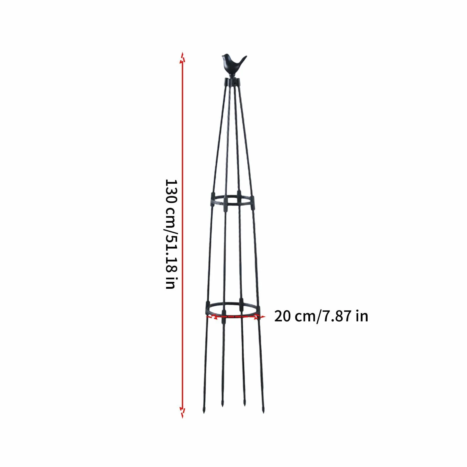 Kratka do roślin pnących, mocne podparcie pionowe, 130 cm, 170 cm, kratka wieżowa na rośliny, klatka podtrzymująca ogórek pomidorowy, oszczędzający miejsce, do pomidorów, ogórków, grochu, fasoli i