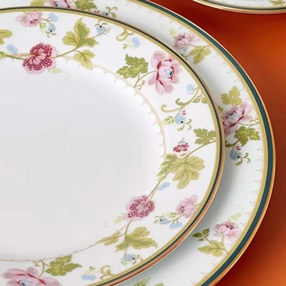 Wykwintny wysokiej klasy ceramiczny talerz obiadowy – elegancka zastawa stołowa na owoce i przekąski wysokiej jakości domowe talerze do jadalni stylowa zastawa stołowa na specjalne okazje