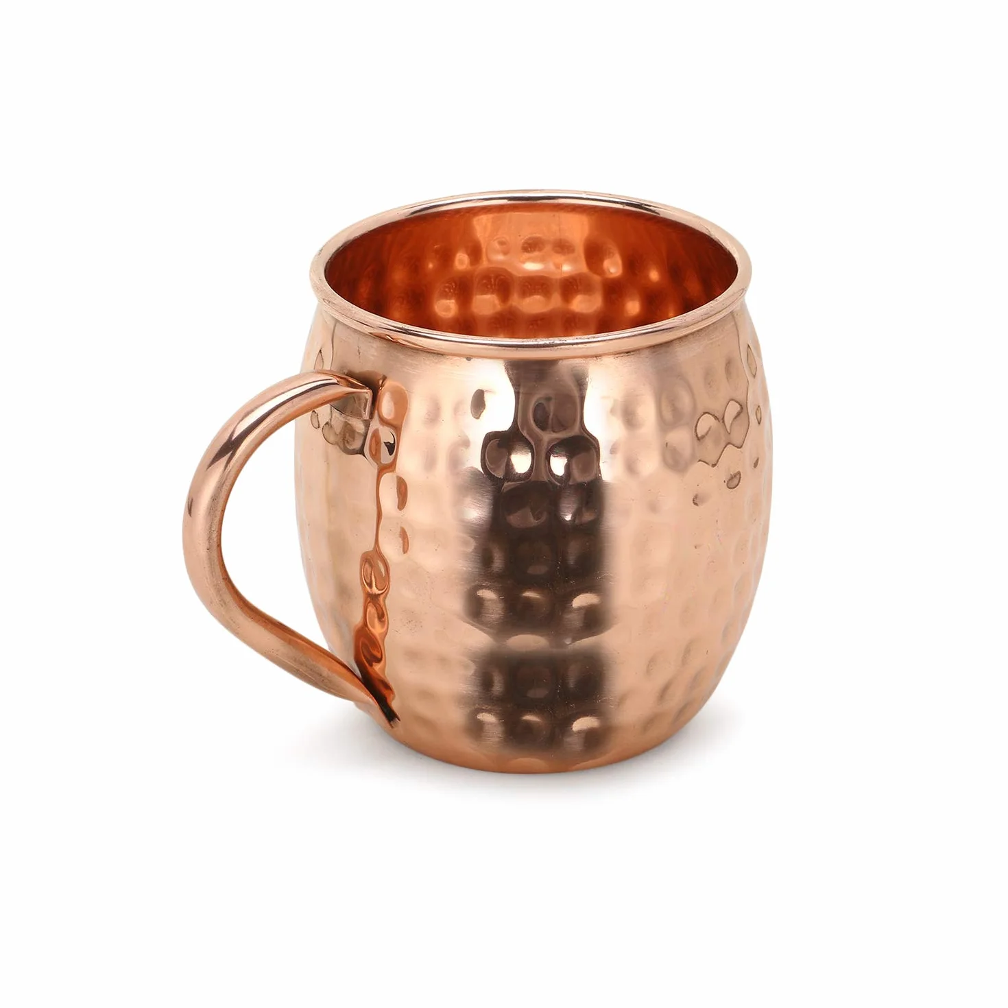 Zap Impex Moscow Mule kubek miedziany – zestaw 2 szt. – w 100% ręcznie wykonane, nadające się do kontaktu z żywnością kubki z czystej masywnej miedzianej beczki – 16 oz wysokiej jakości szkło