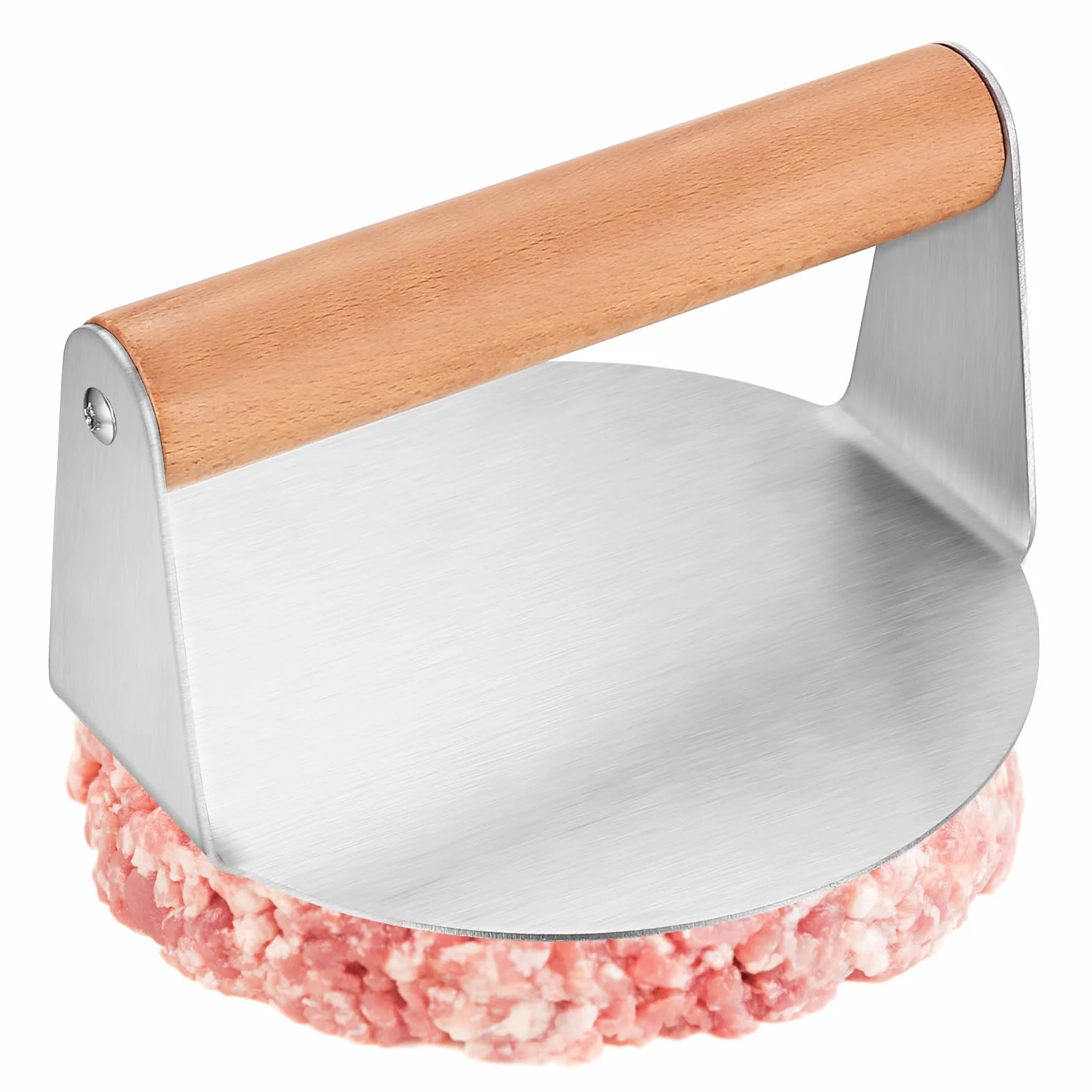 Prasa do burgerów ze stali nierdzewnej, prasa do burgerów, 14 cm okrągła prasa do burgerów, prasa do hamburgerów, prasa do steków do bekonu, do grilla, akcesoria do gotowania