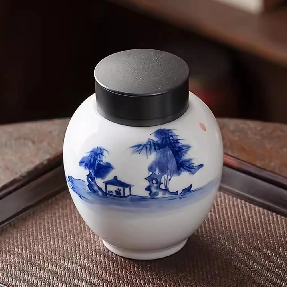 TEESONG Słoiki na herbatę kreatywne ceramiczne puszki na herbatę, domowe pu'er czarna herbata, magazyn zielonej herbaty puszki na herbatę, zamknięte puszki pojemniki do przechowywania herbaty z