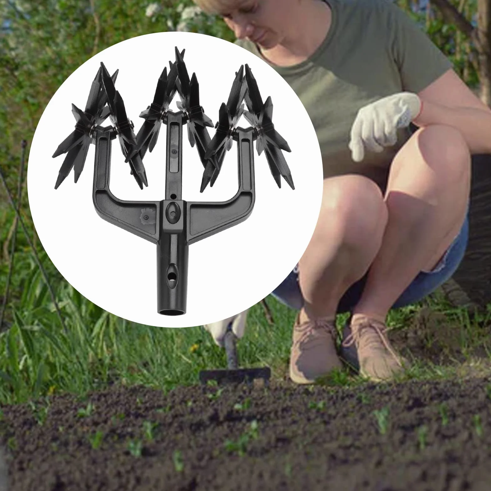 Aerator do Trawnika, Kultywator Rotacyjny 2 w 1 i Kultywator Ogrodowy Wertykulator Ogrodowy Wertykulator Wentylowany Glebogryzarka Rotacyjna do Napowietrzania Patio Ogrodowego