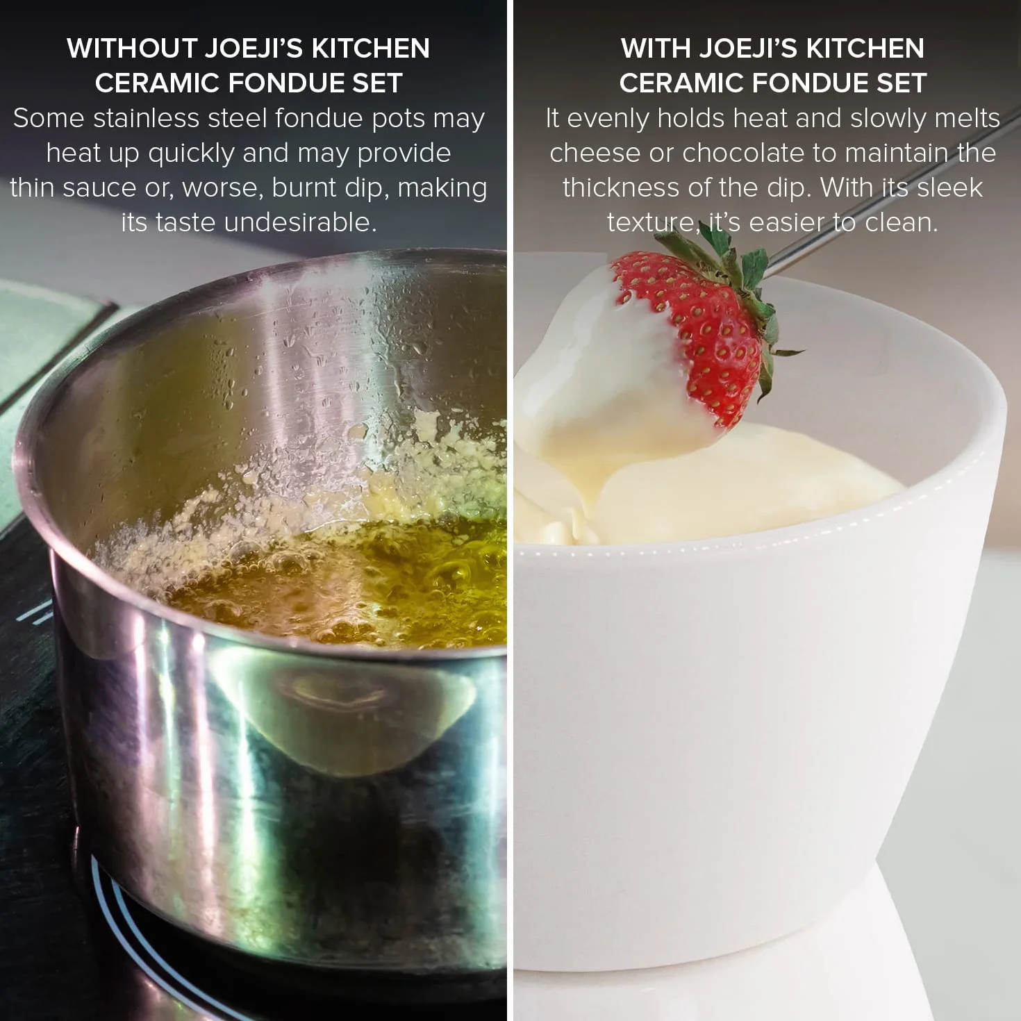 Joeji's Kitchen Fondue Chocolate Candle z kołkiem Świeca i widelcami Mini Fondue Czekolada Świeca Podgrzewana pa