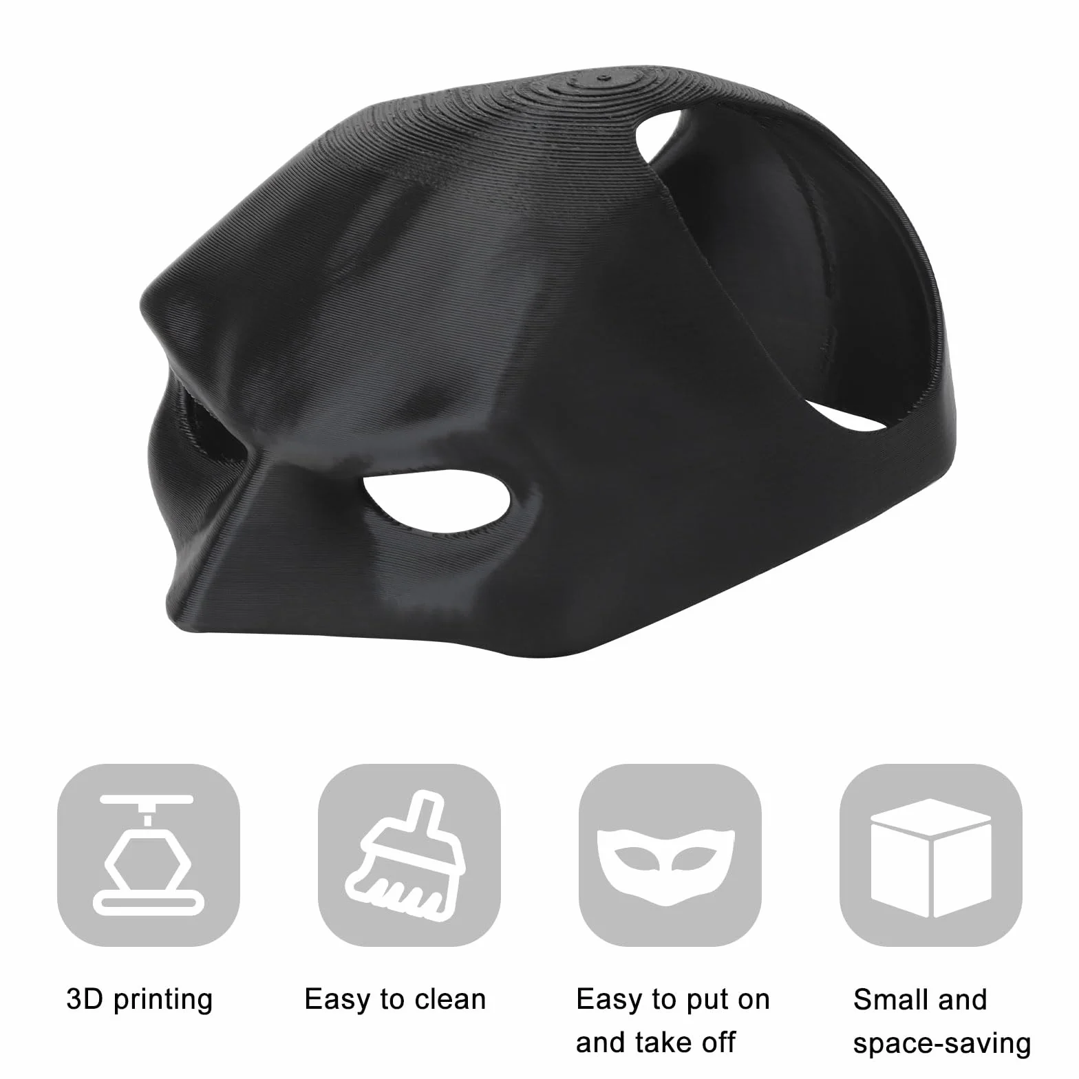 HENGBIRD Maska dla kotów Batman, czarna maska nietoperza, kostium Batcat Halloween 13 cm