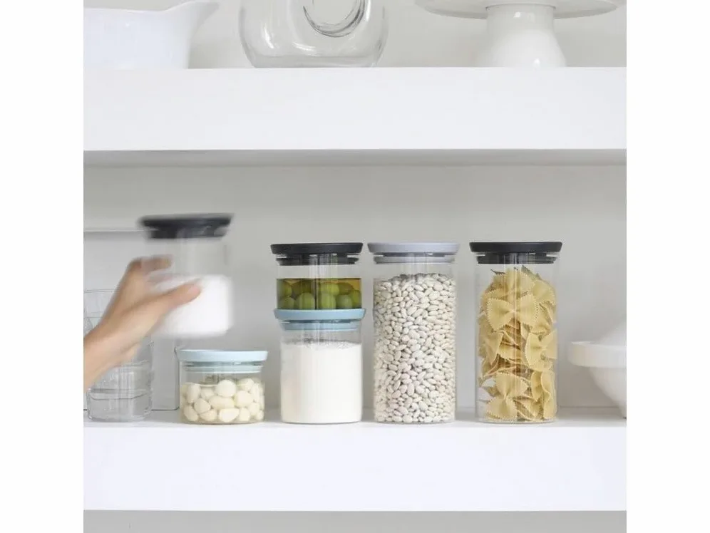 Brabantia Szklany pojemnik 0,3 l, pokrywka Dark Grey