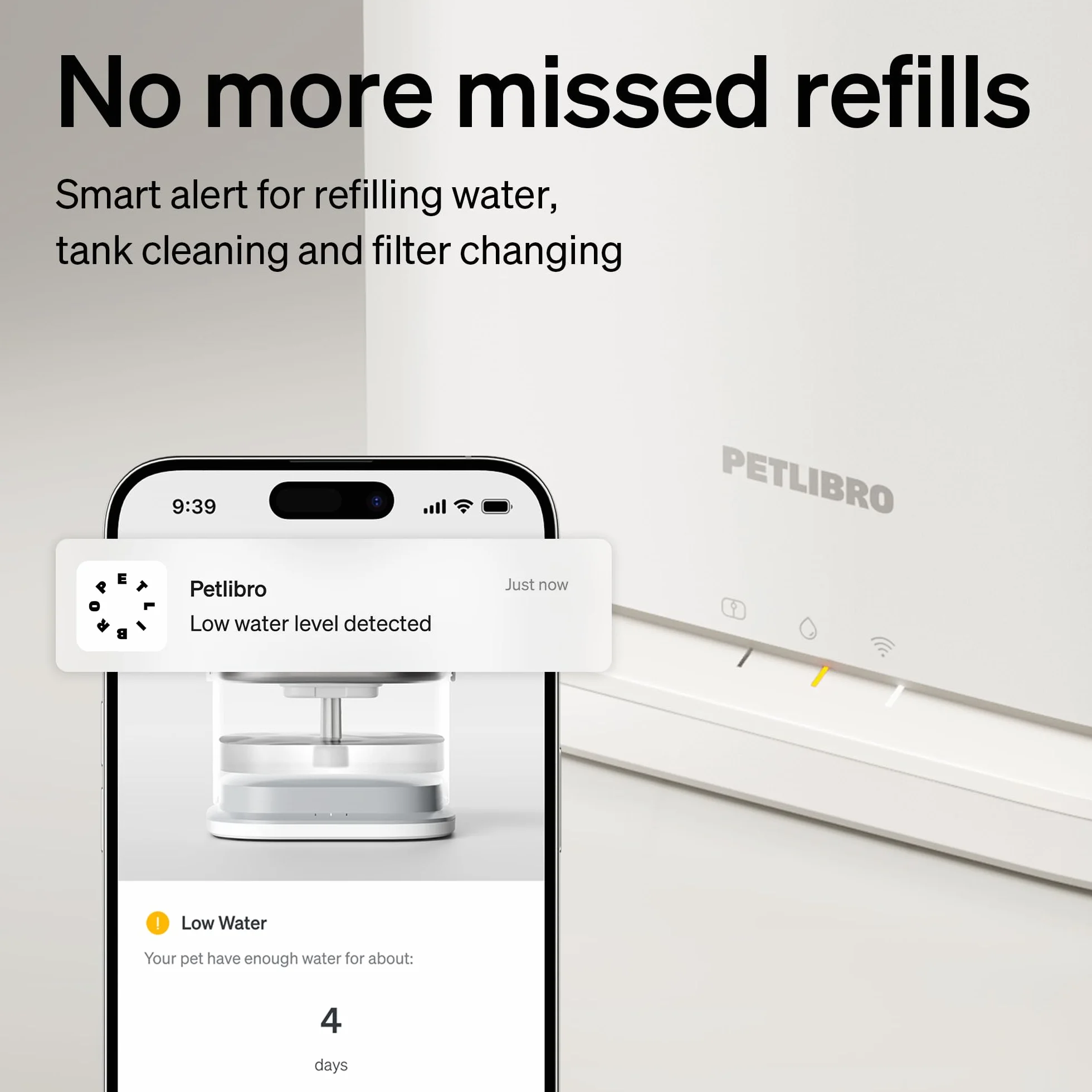 PETLIBRO Ulepszona fontanna dla kotów, inteligentna fontanna z aplikacją Dockstream 2 i monitorowaniem, 3L, stalowa miska na wodę dla kotów do picia w pomieszczeniach, 5G WiFi, fontanna dla psa, biały
