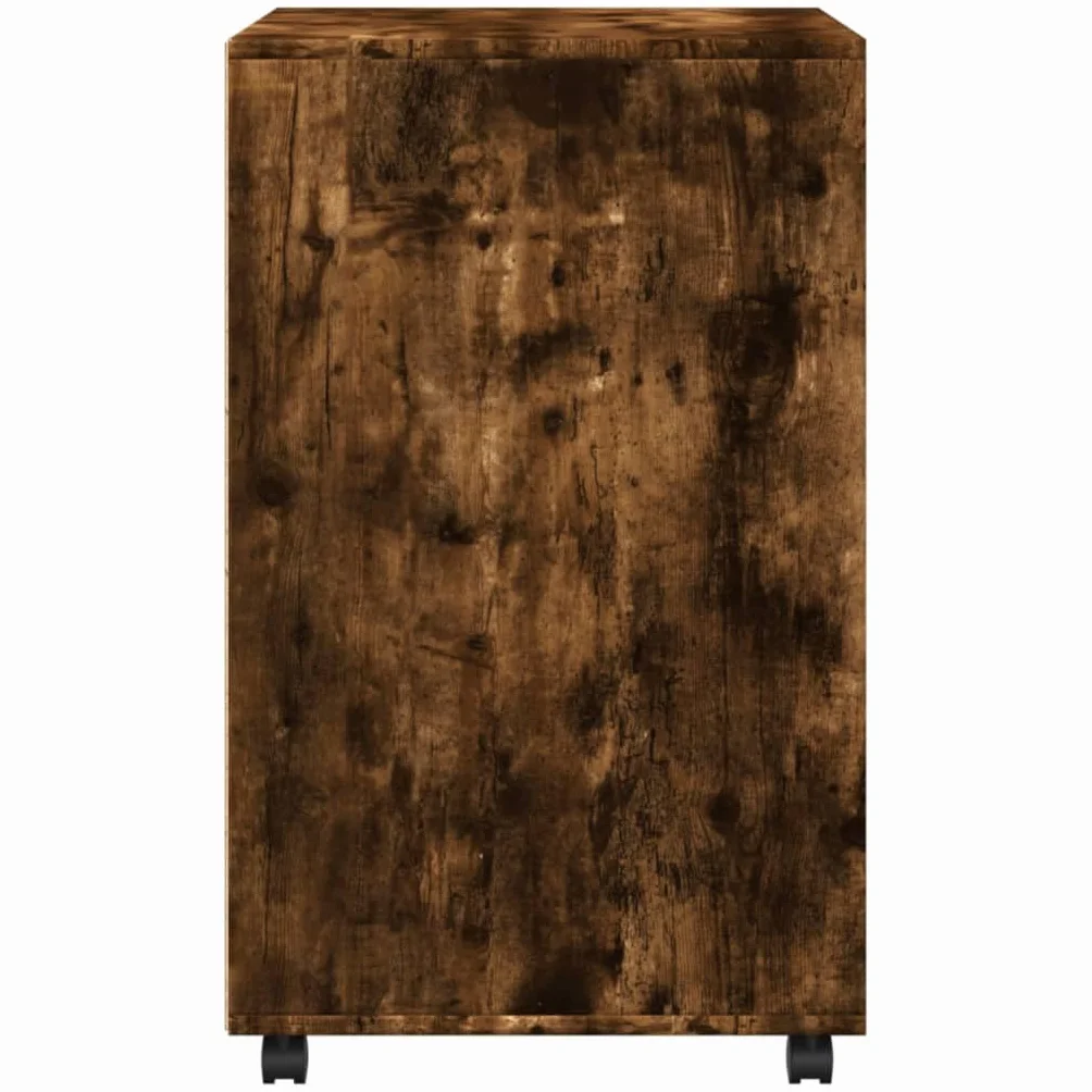 vidaXL Szafka na kółkach, przydymiony dąb, 60x48x81 cm, szafka na kółkach, szafka do biura, szafka na dokumenty, szafka biurowa, mobilna szafka