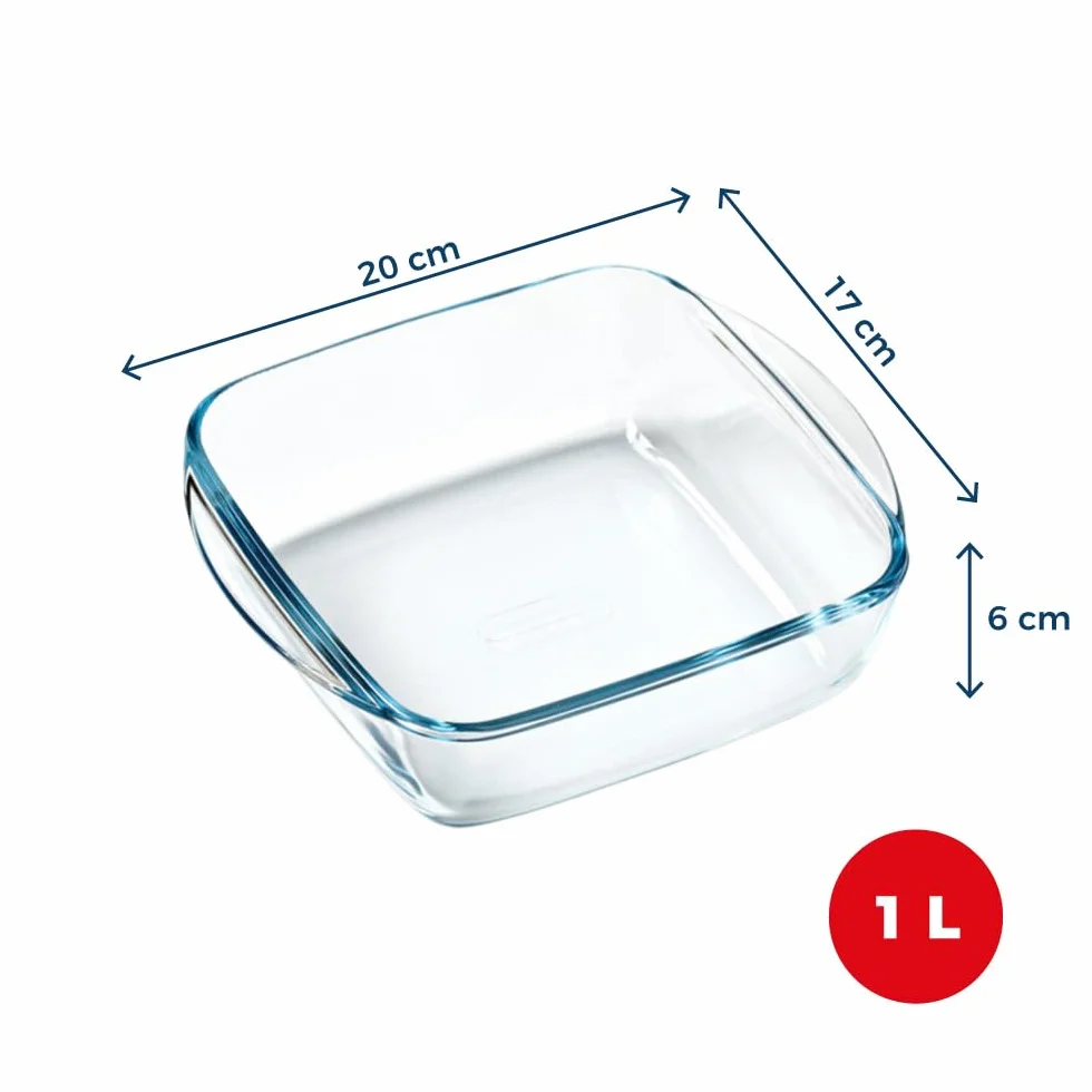PYREX PREPWARE - Czcionka Kwadratowa Szkło 20X17Cm -1L