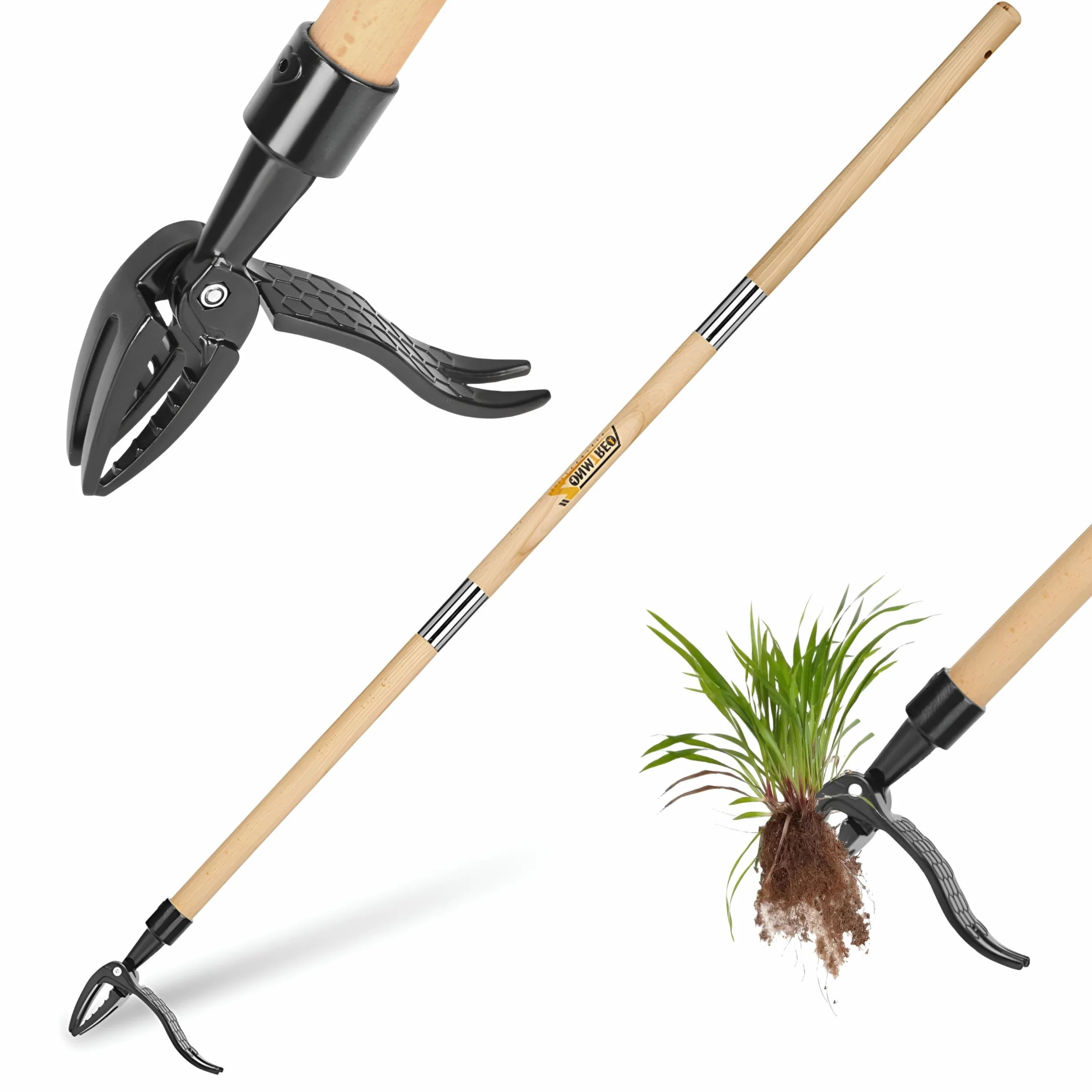 Weed Pulling Tool，Stand up weed puller tool，Gardening Manual Tool Weed Tool，True beech wood material，Weeder tool for garden，No need to squat or bend down to easily weed. (80 inch)