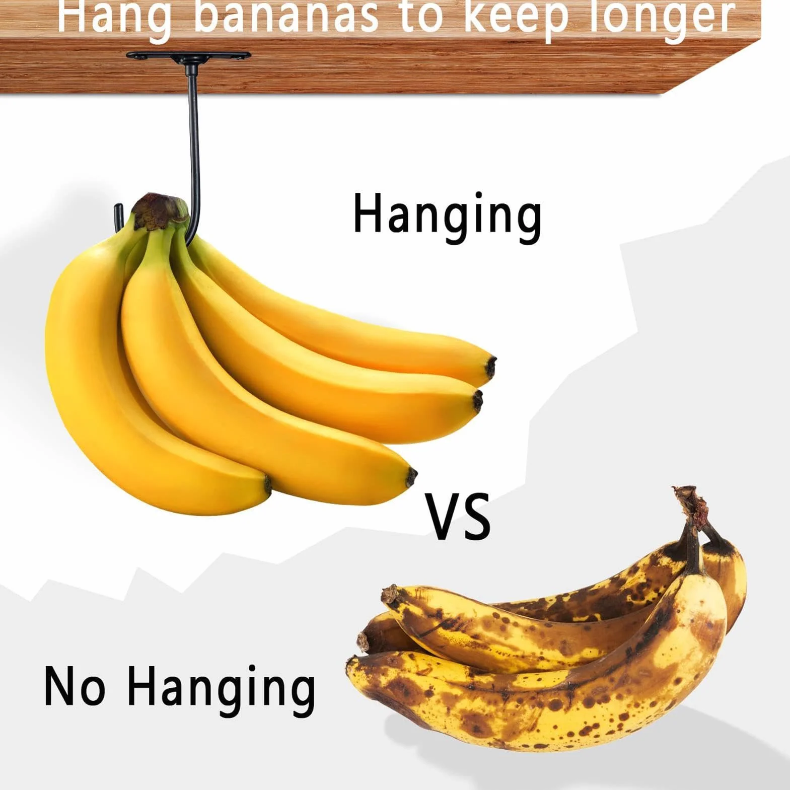 Wieszak bananowy haczyk bananowy składany haczyk bananowy na lekkie przedmioty kuchenne haczyk bananowy pod szafką uniwersalny wieszak na banany pod szafką