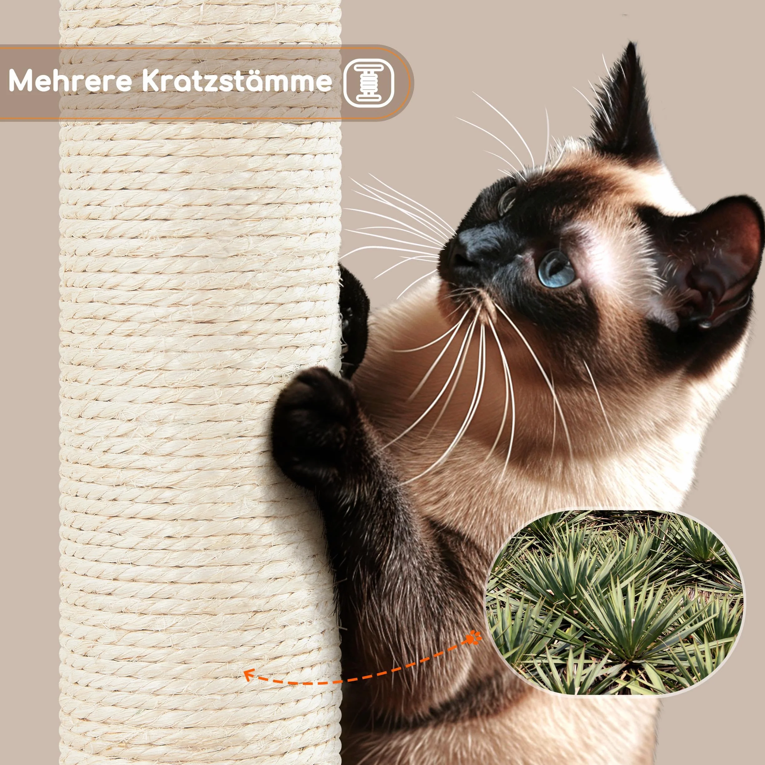 Yaheetech Kraztbaum stabilne drzewko dla kotów 107 cm