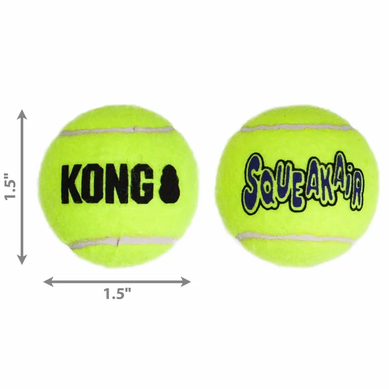 KONG Piłki tenisowe Squeakair Extra Small - Opakowanie 4 sztuk (łącznie 12 piłek)