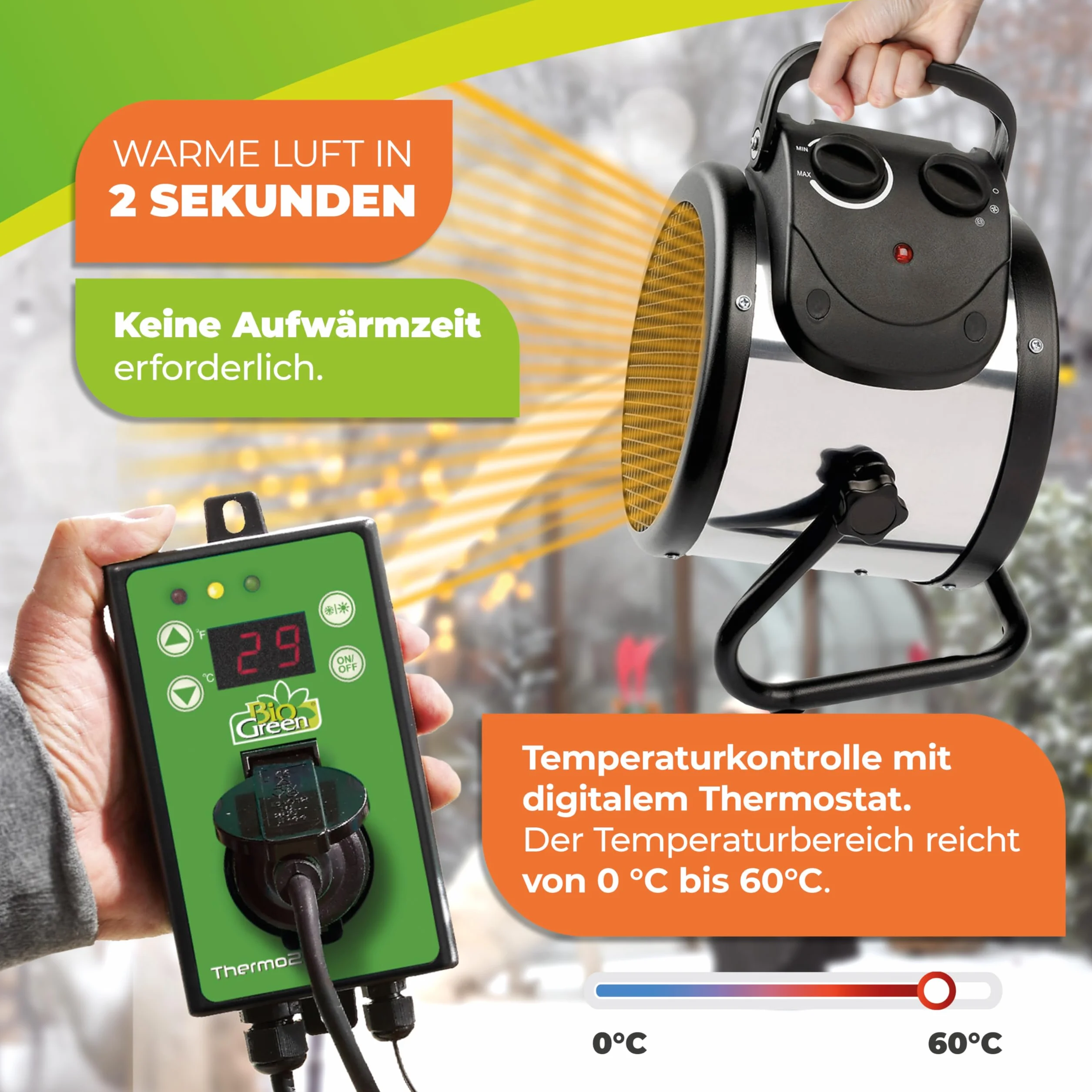 Bio Green Palma Grzejnik elektryczny, 2000 W, Wielokolorowy