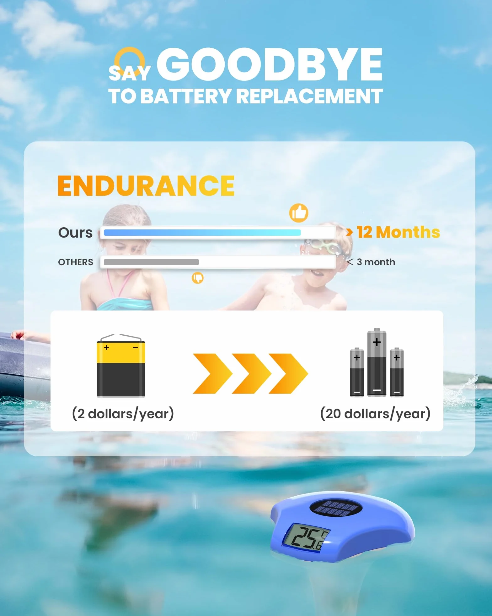 BALDR Solarny termometr basenowy 1
