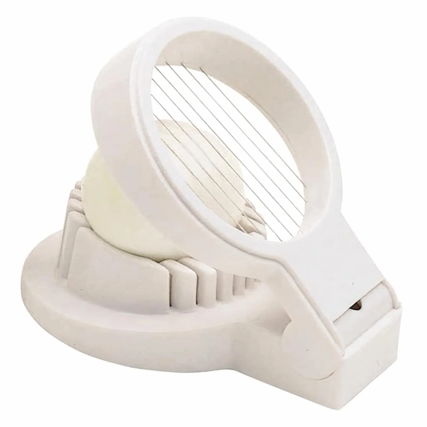 KitchenCraft Krajalnica do jajek, wielofunkcyjna krajalnica do jajek, tworzywo sztuczne z drutem ze stali nierdzewnej, 12 x 9 x 4 cm, biała