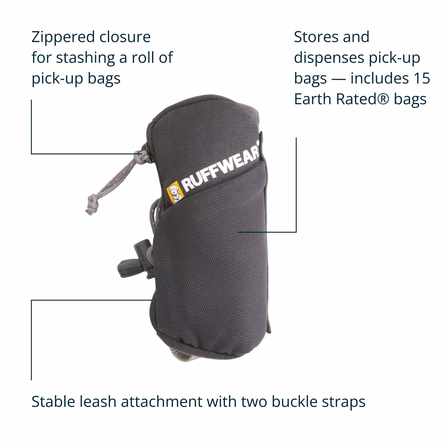 Ruffwear Torba do przechowywania Mini dozownik do torby na pickup, szary bazaltowy