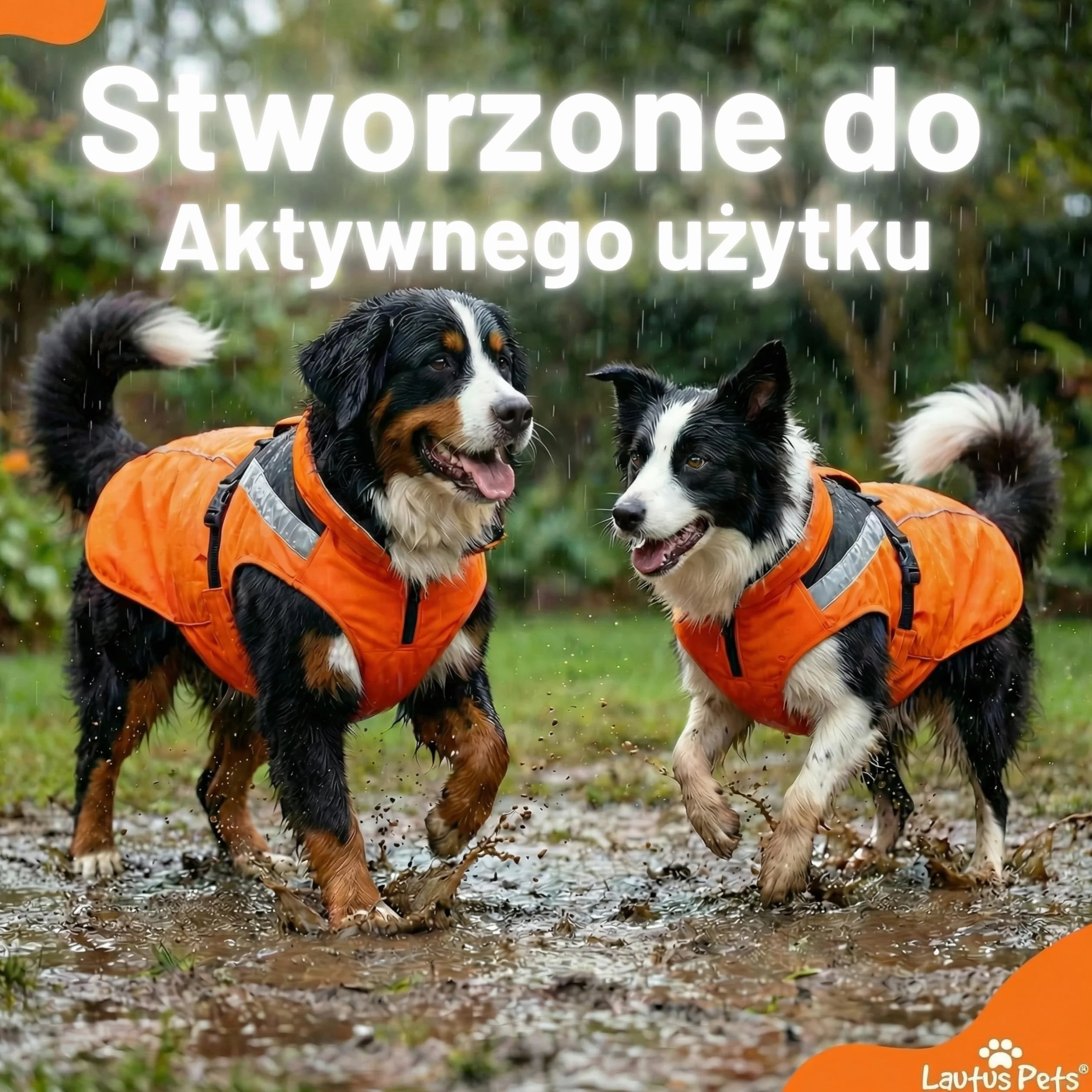 Płaszcz przeciwdeszczowy dla psa wodoodporny z elementami odblaskowymi XXL Pomarańczowy