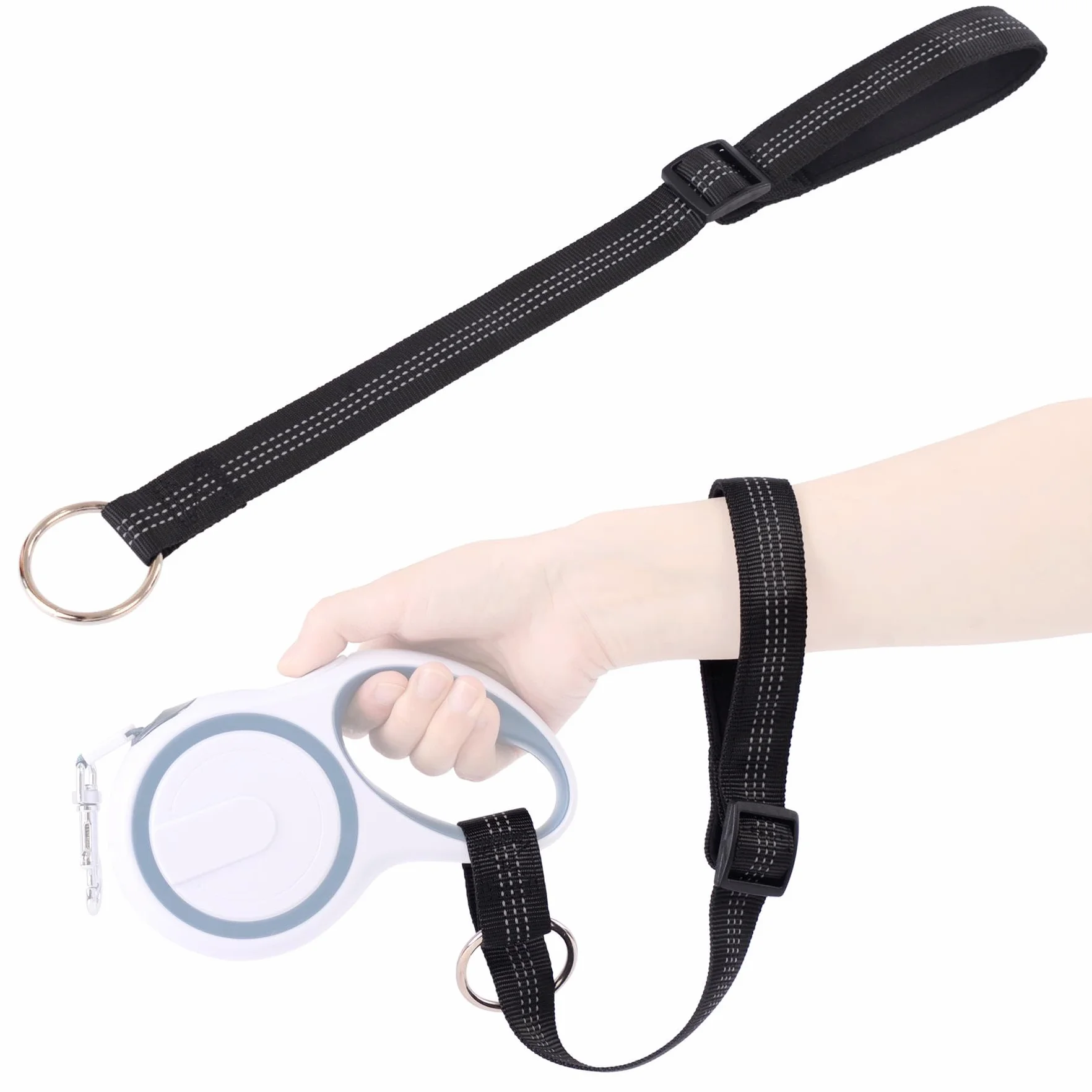 igadgitz U7301 D-Ring bezpieczny pasek na nadgarstek dla psa czarny