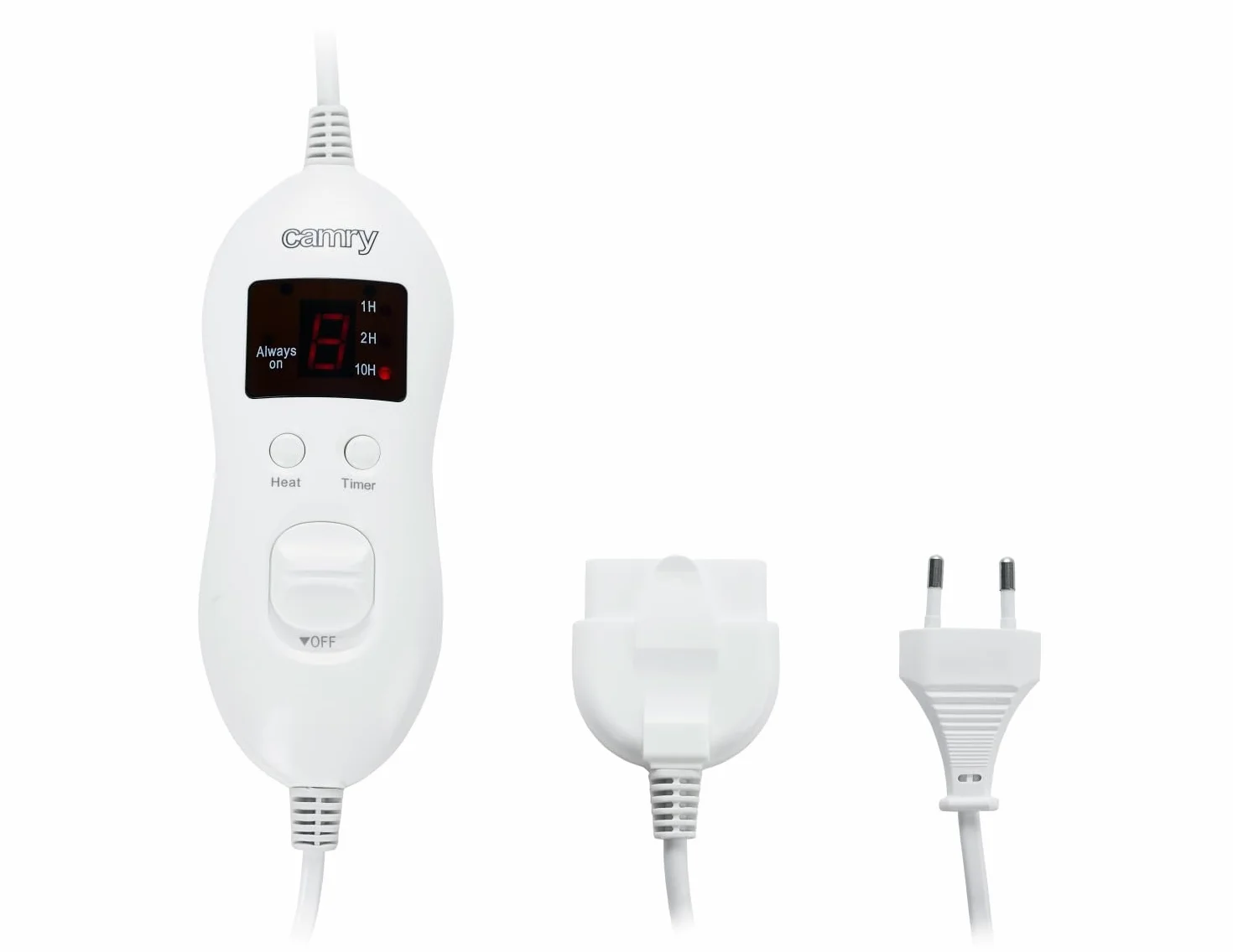CR7416 CAMRY elektryczny ogrzewacz do łóżka, 60 W, 8 poziomów temperatury i ochrona przed przegrzaniem, polar, poliester, szary, 150 x 100 cm