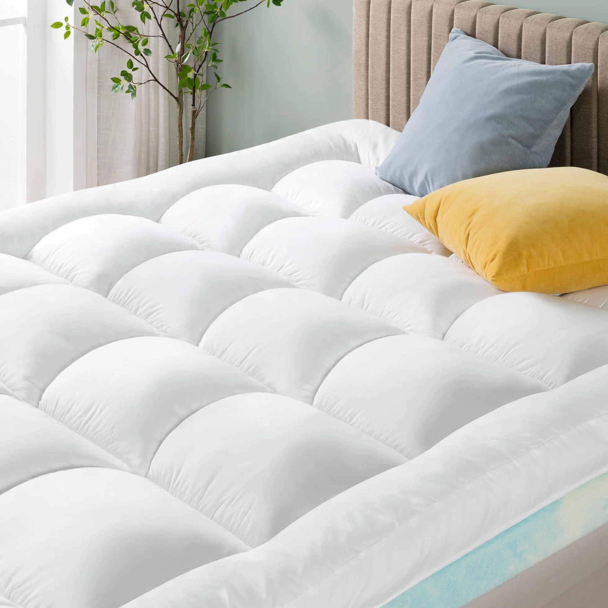 Zinus Mattress Topper, poliester, biały, 190 x 160 cm