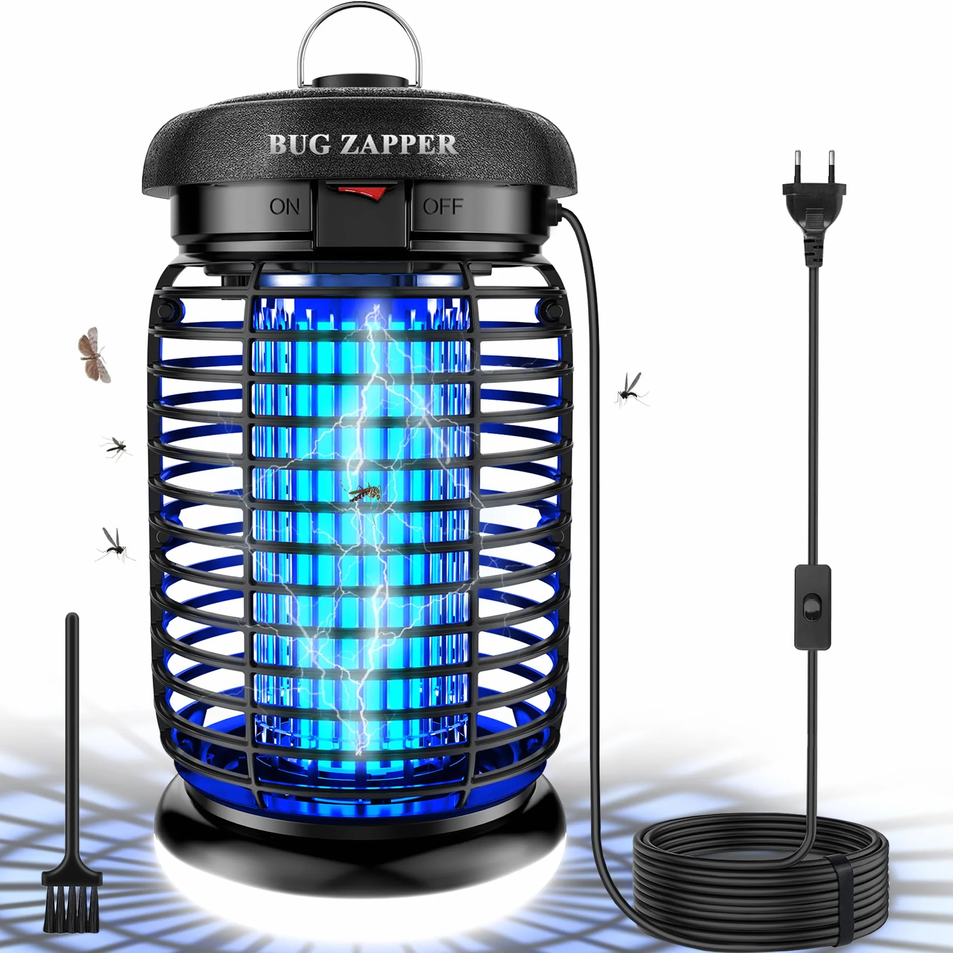 Lampa komarowa 4200V z oświetleniem LED - 3m kabel, Lampa owadobójcza 15W UV Wodoszczelna (IPX4), Elektryczny Zabójca Much, Urządzenie Przeciw Komarom