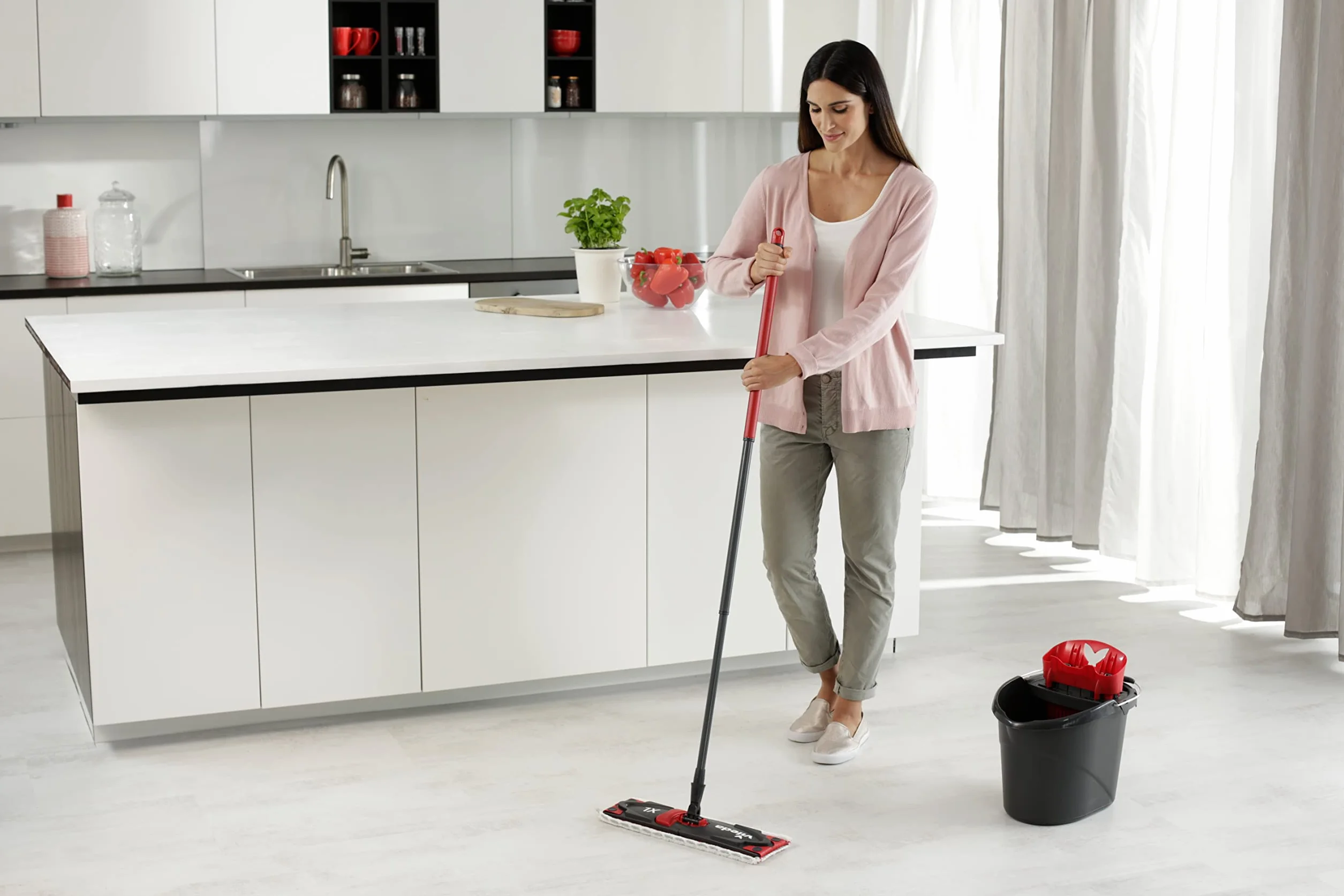 Vileda Ultramat Xl Universal Zestaw Mop i Wiadro, Czarny/Czerwony, XL