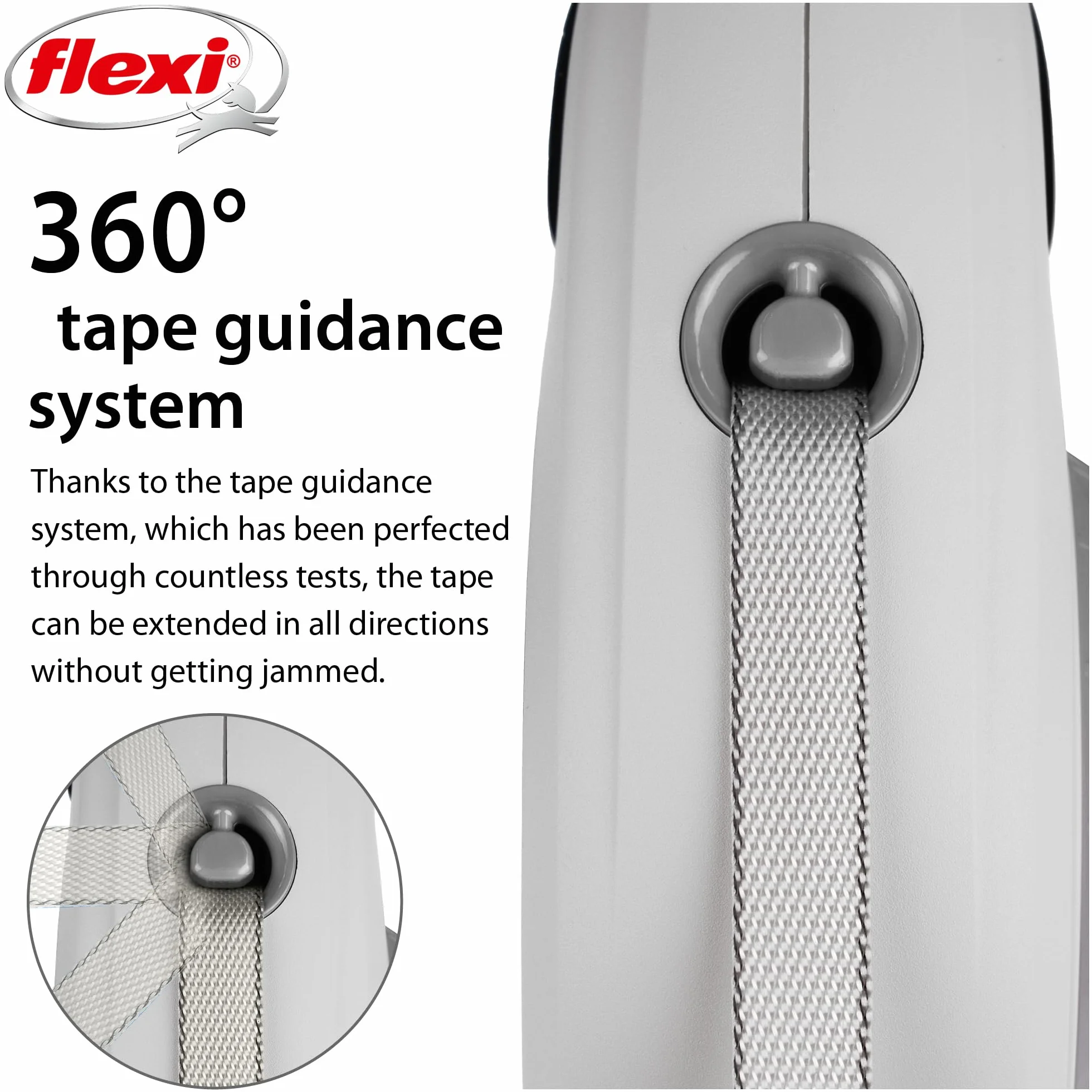 flexi® Select pas 7 m jasnoszary, regulowana smycz zwijana w zakresie od 0 do 7 m, dla psów do 25 kg