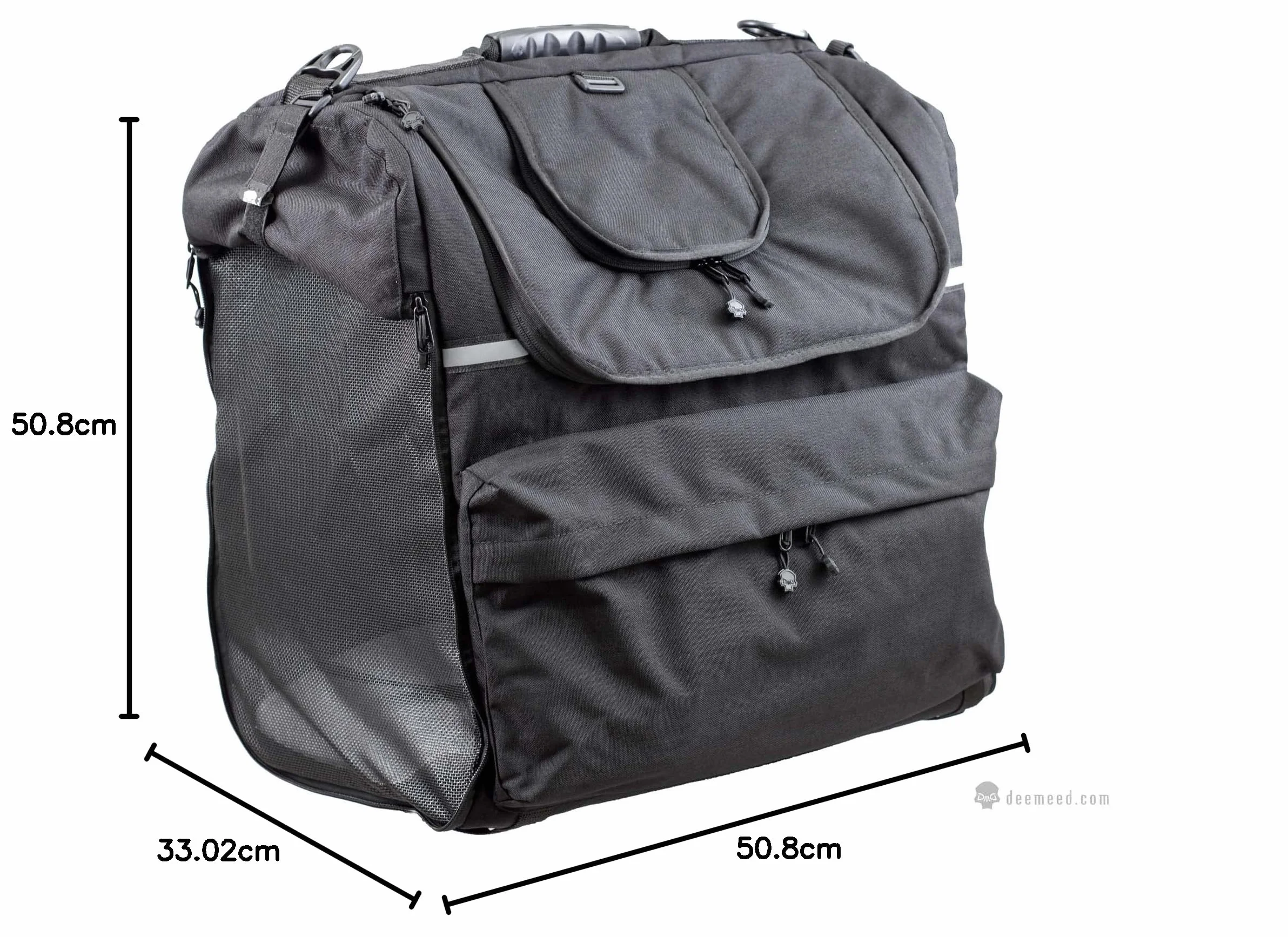PET BAG, torba dla psa do jazdy na motocyklu, dla dużych ras psów (do 20 kg), wodoodporna, z potrójnym systemem wentylacji, torba motocyklowa na sissy bar, wykonana z włoskiej Cordury