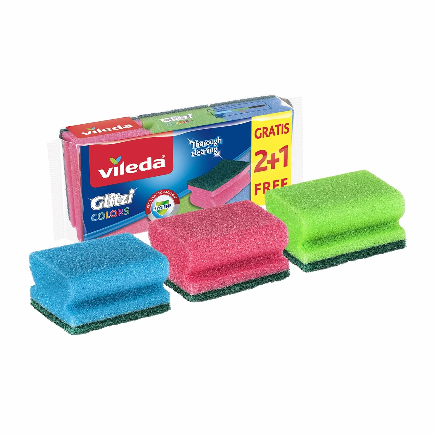 Vileda 85478 Gąbka VILEDA GLITZI KOLOR 2+1
